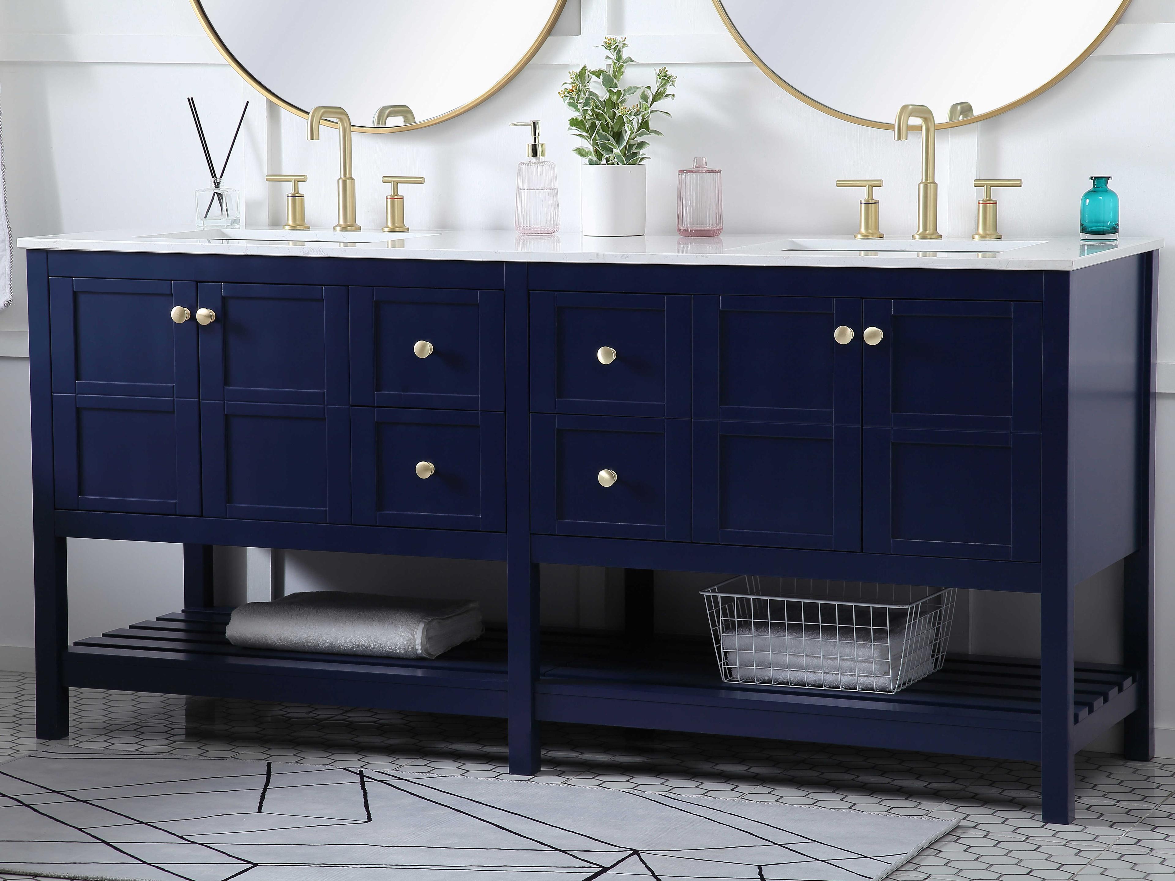 Elegant Lighting Theo Blue 72" Vanity