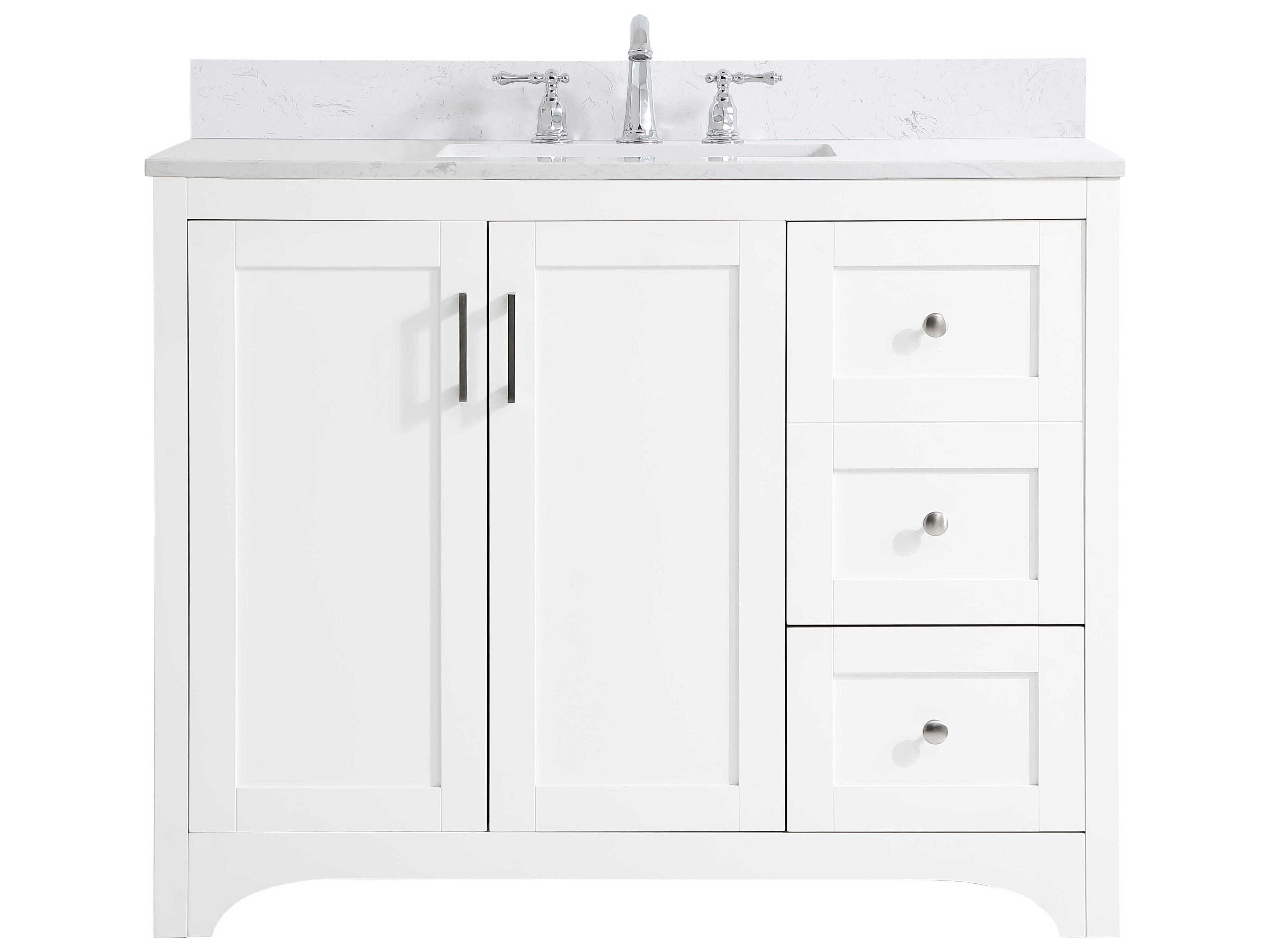 Moore White 42" Vanity with Backsplash