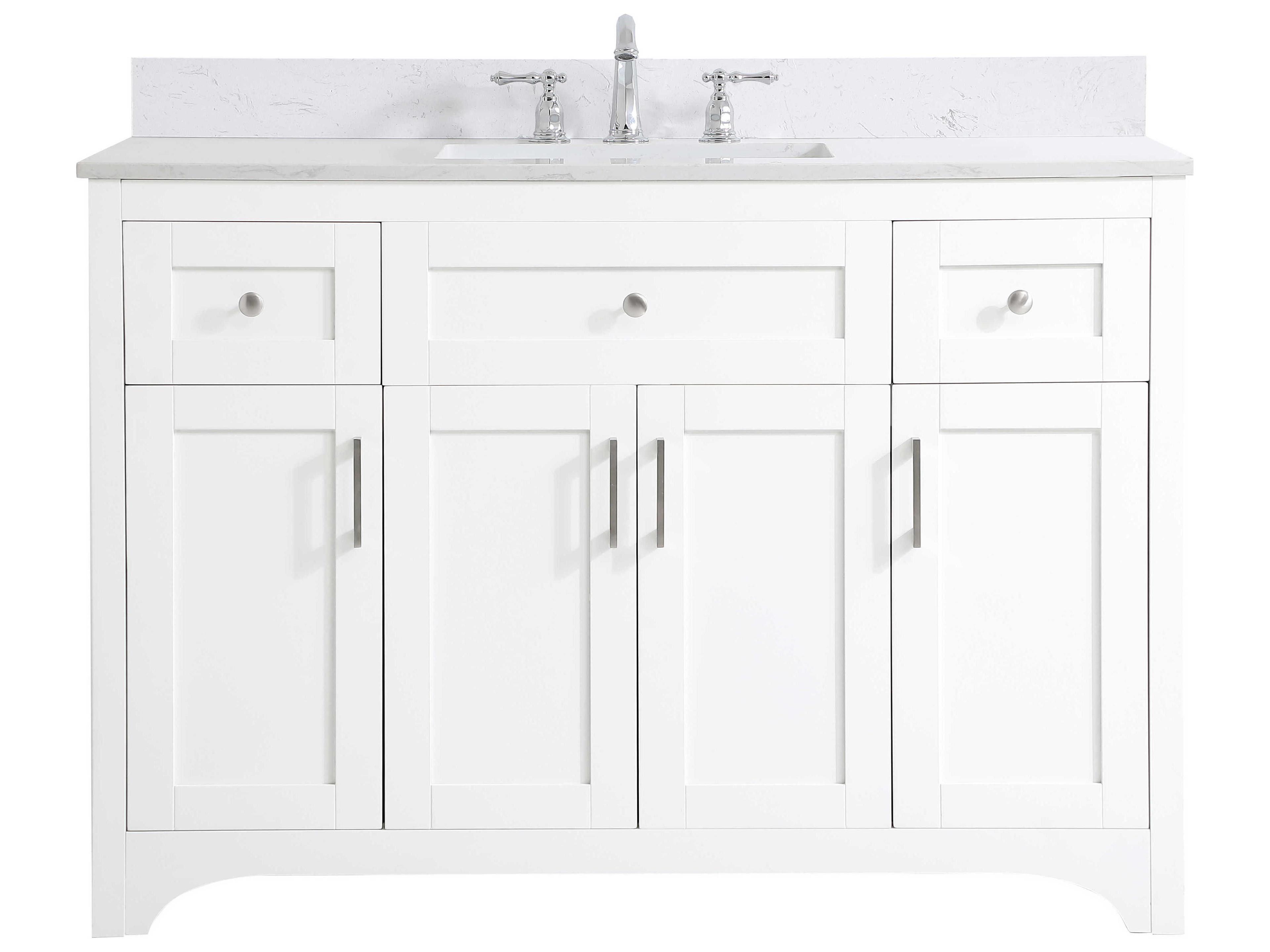 Moore White 48" Vanity with Backsplash