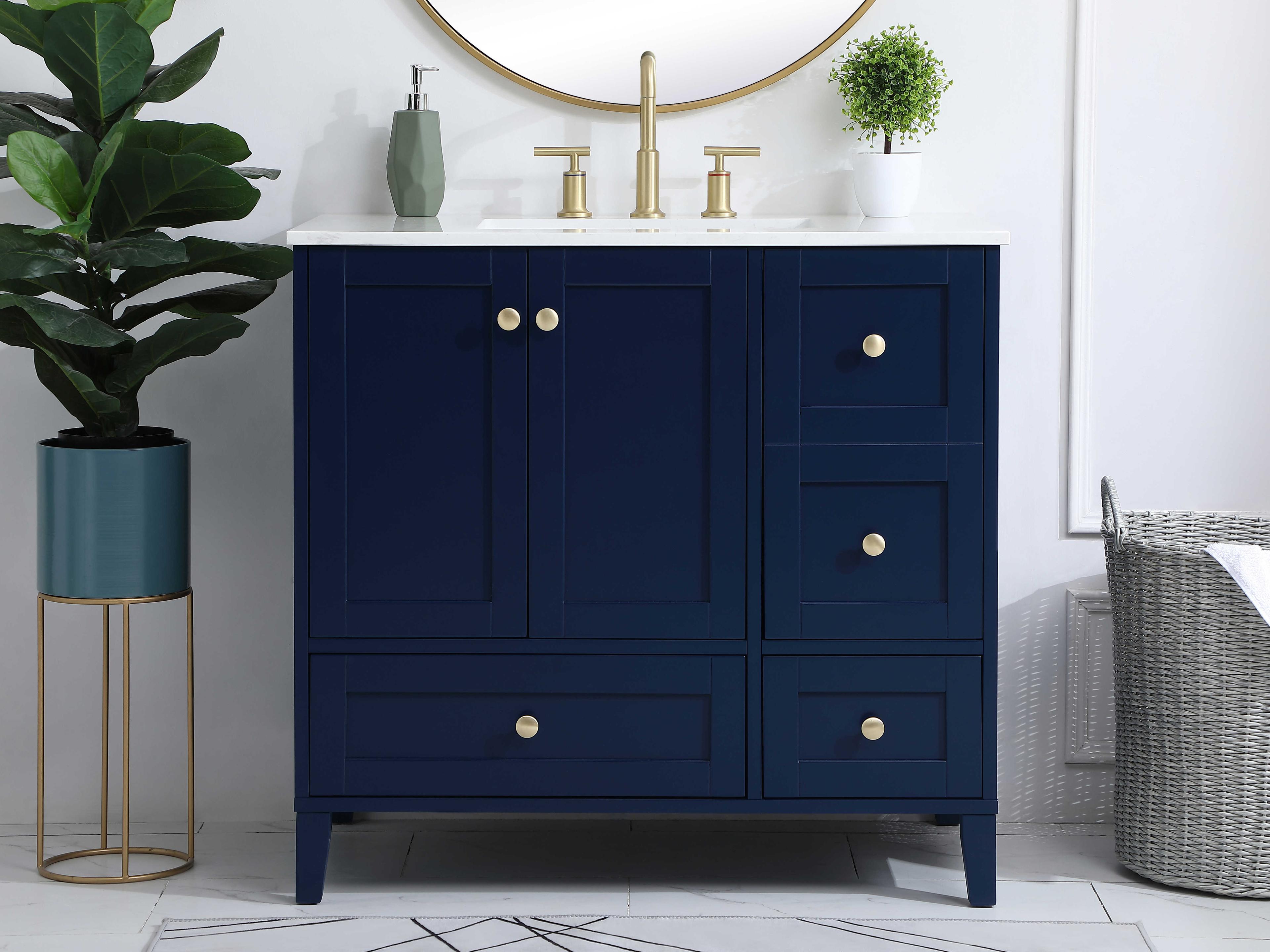 Elegant Lighting Sommerville Blue 36" Vanity