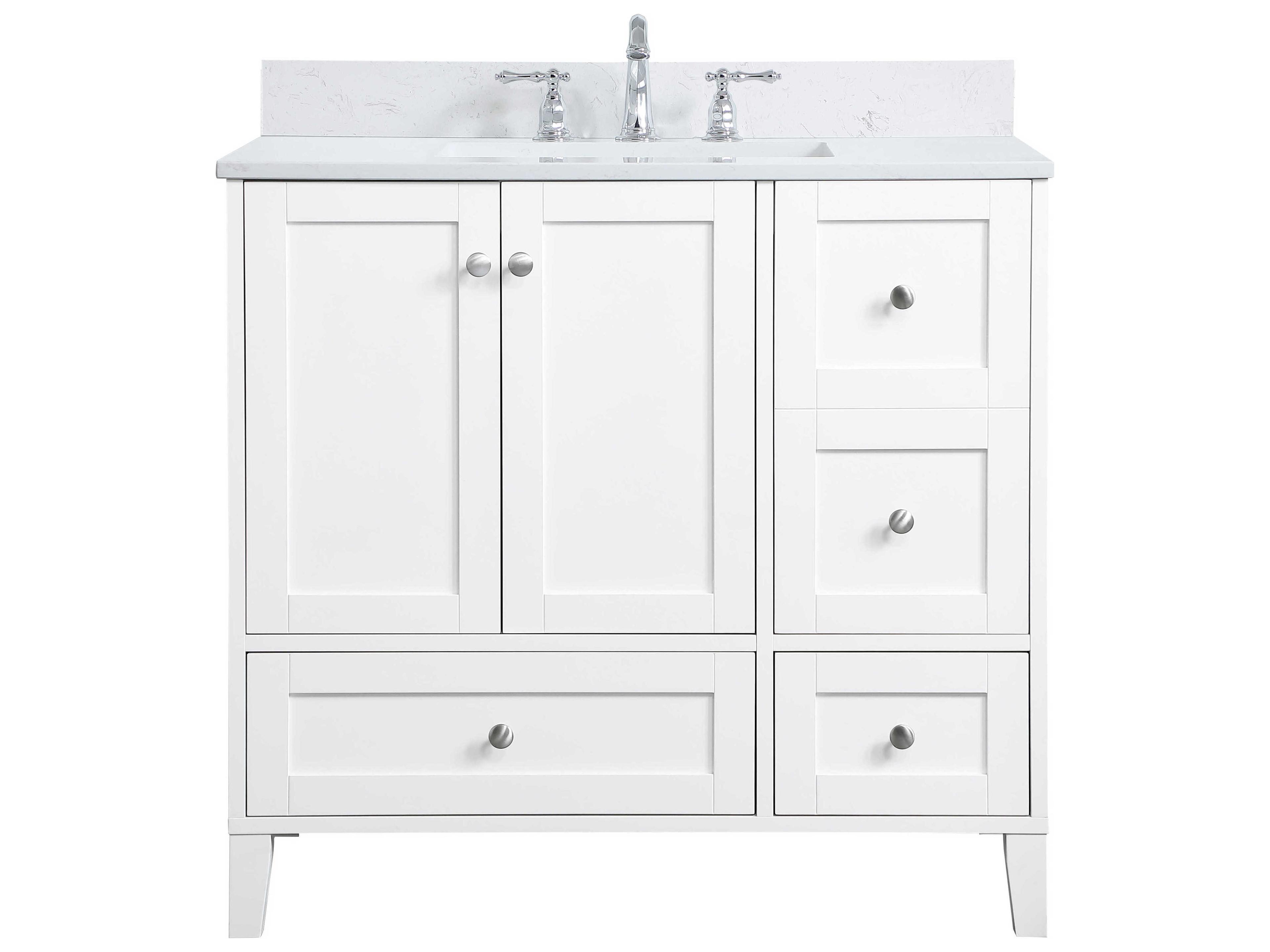 Sommerville White 36" Vanity with Backsplash