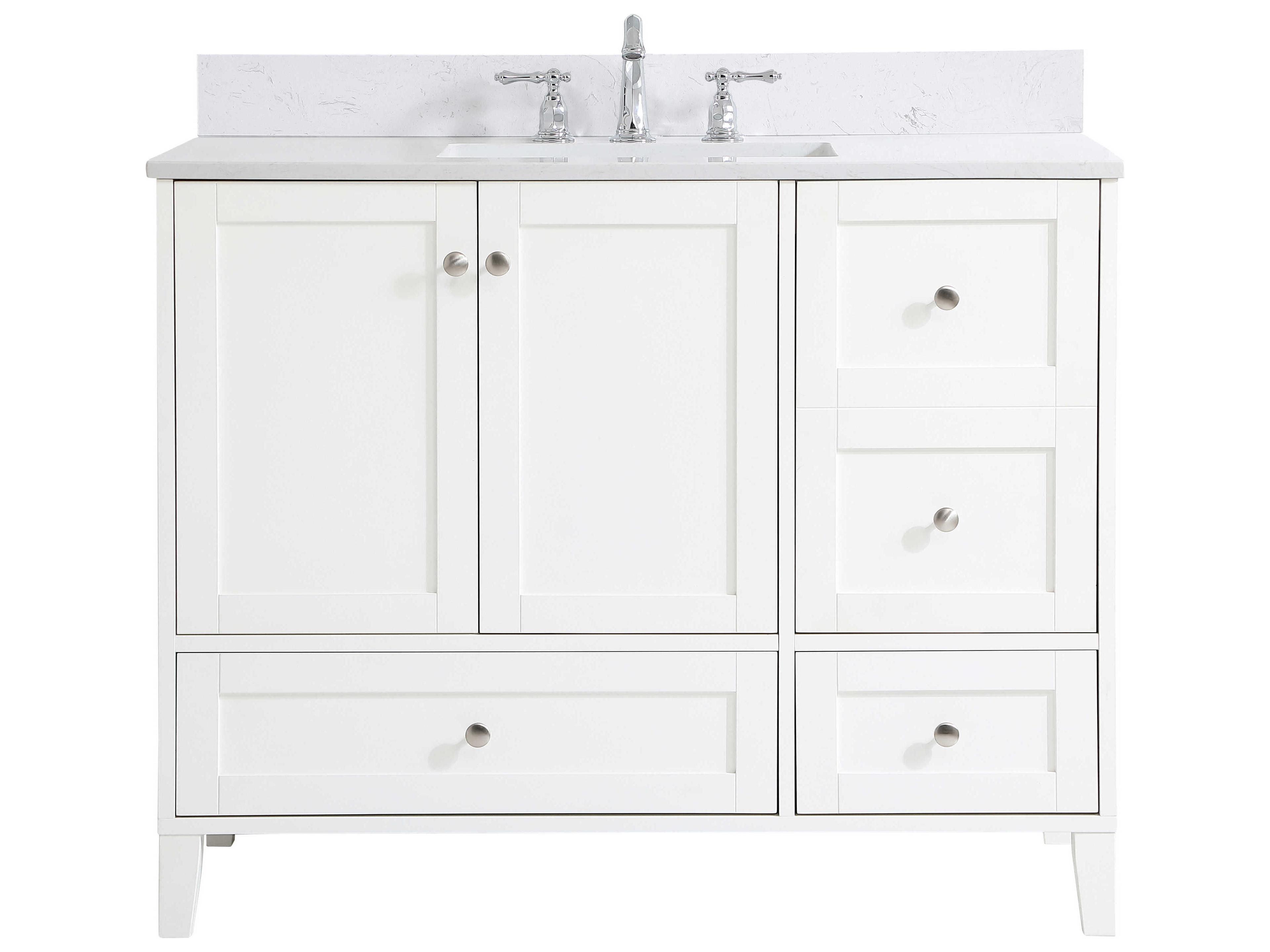 Sommerville White 42" Vanity with Backsplash
