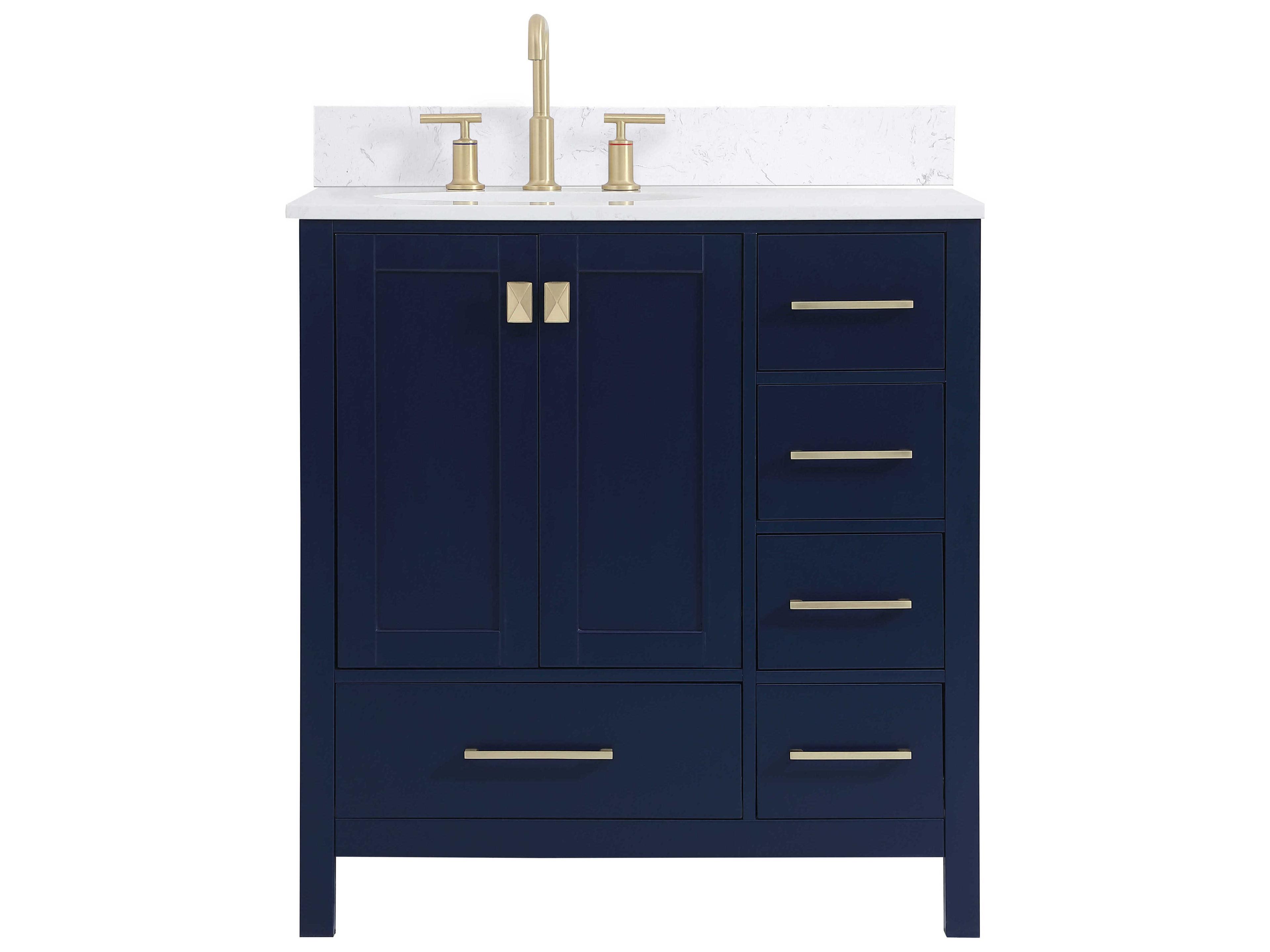 Elegant Lighting Irene Blue 32" Vanity with Backsplash