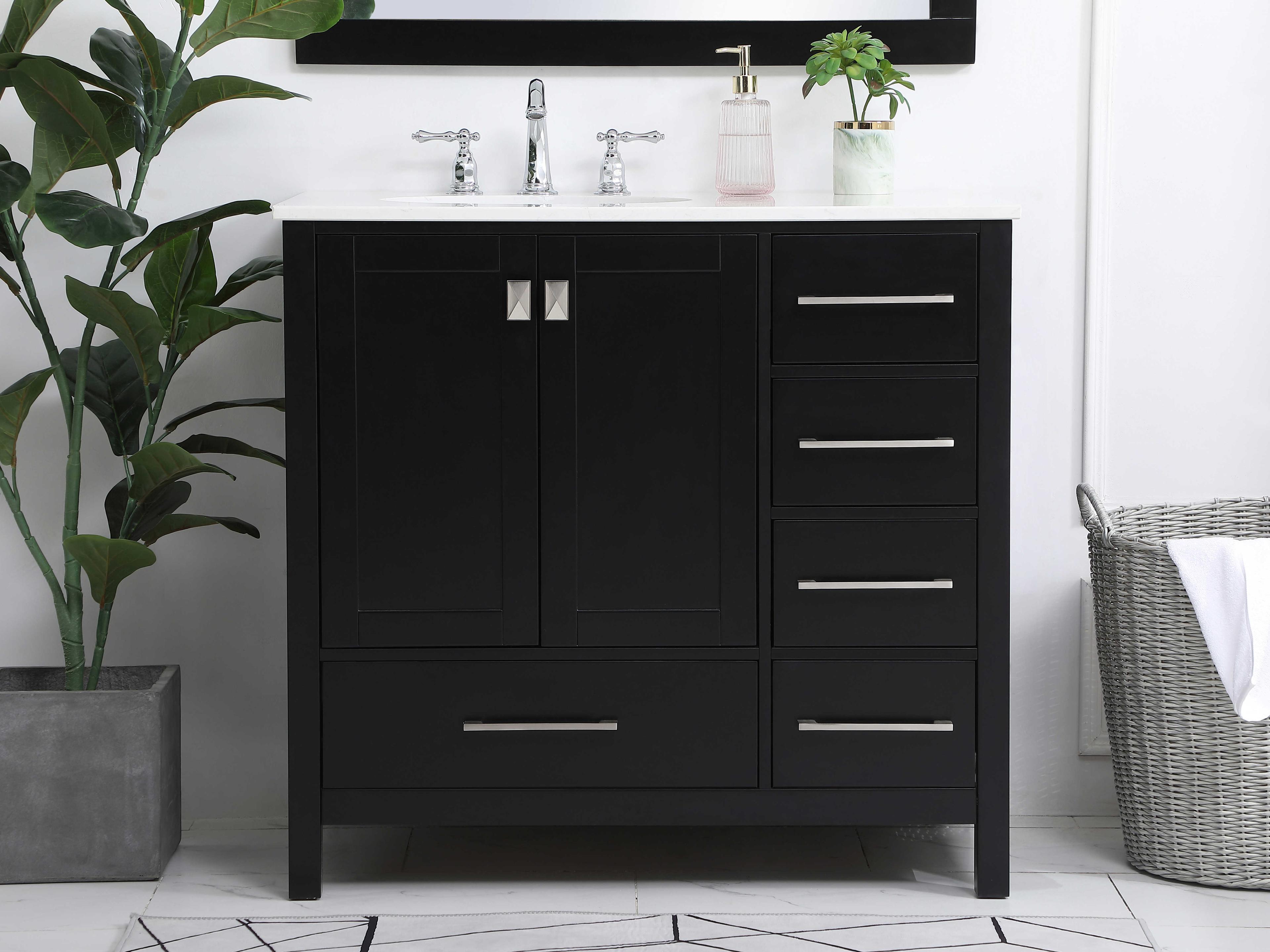 Elegant Lighting Irene Black 36" Vanity