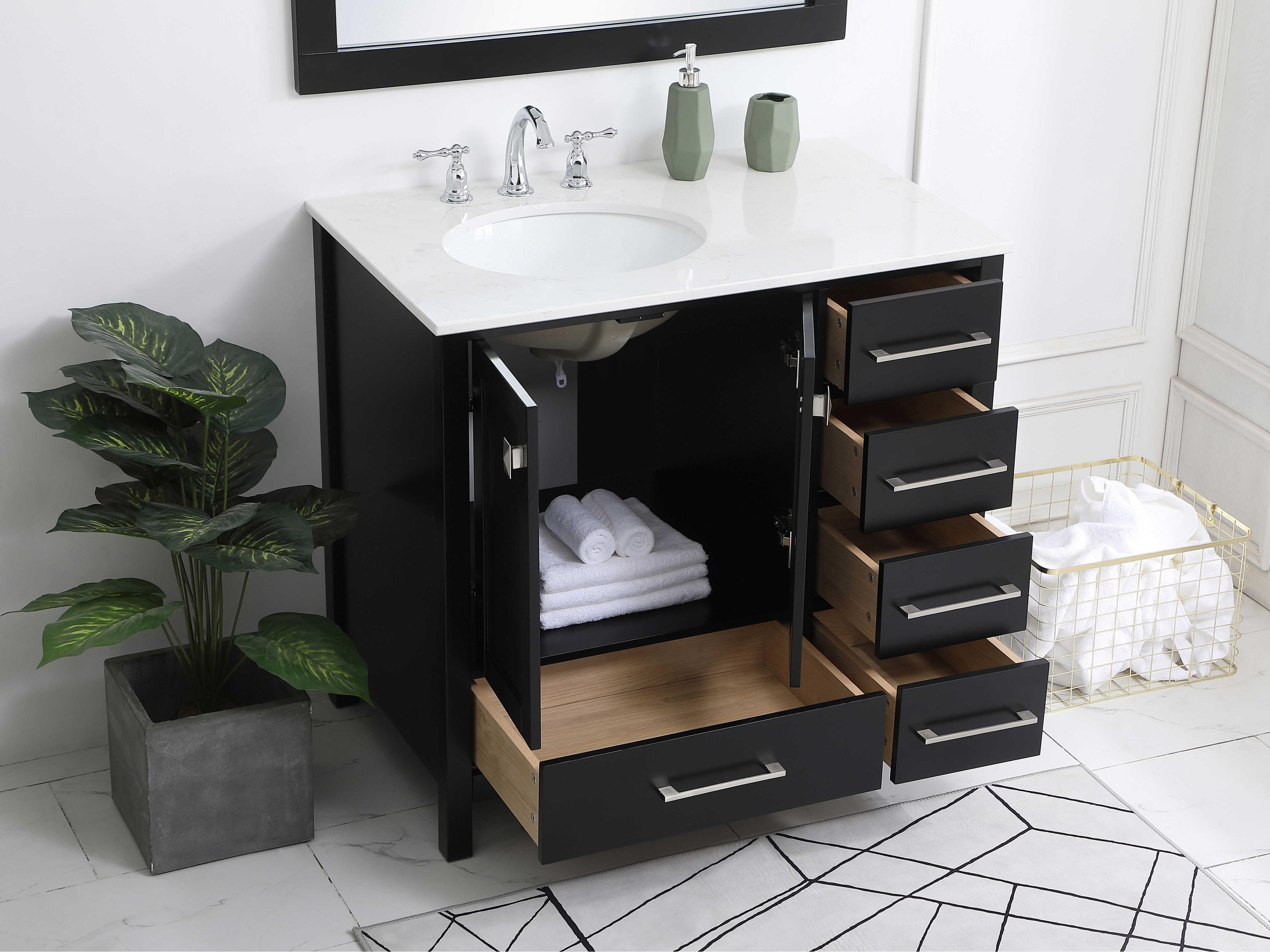 Elegant Lighting Irene Black 36" Vanity