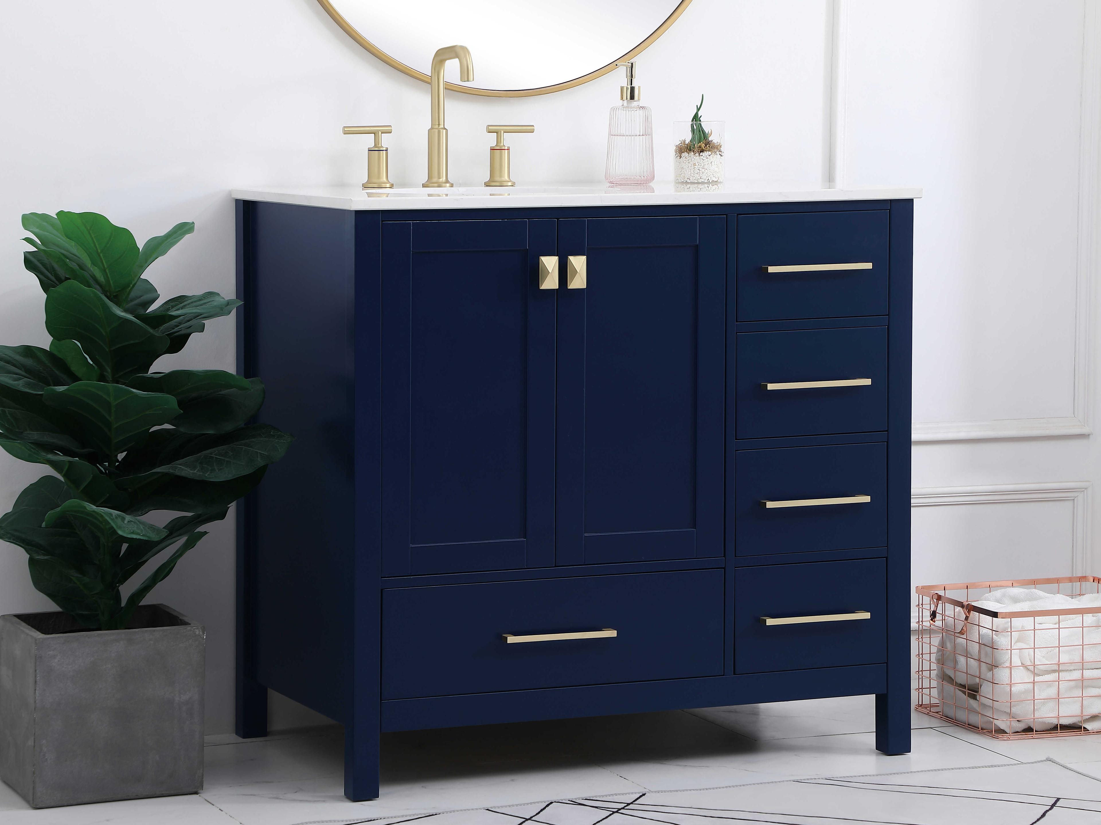 Elegant Lighting Irene Blue 36" Vanity