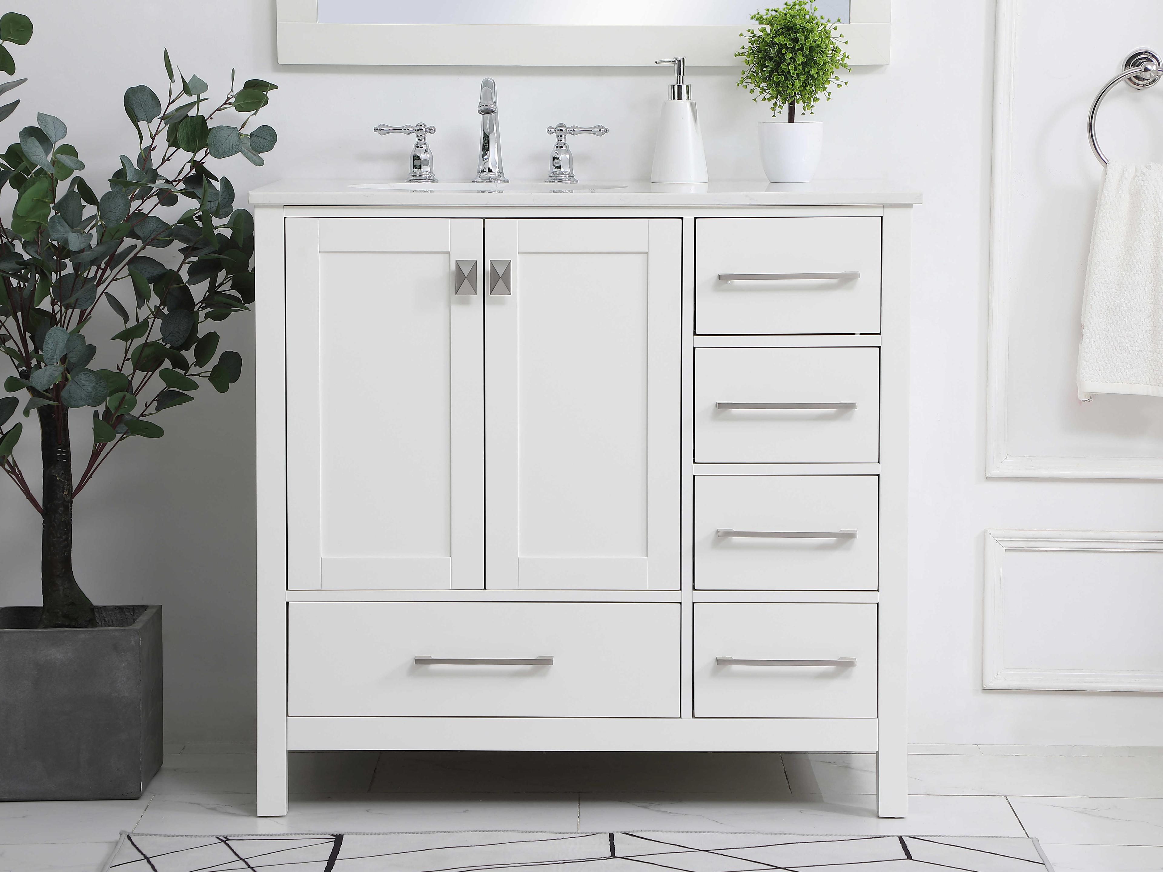 Elegant Lighting Irene White 36" Vanity