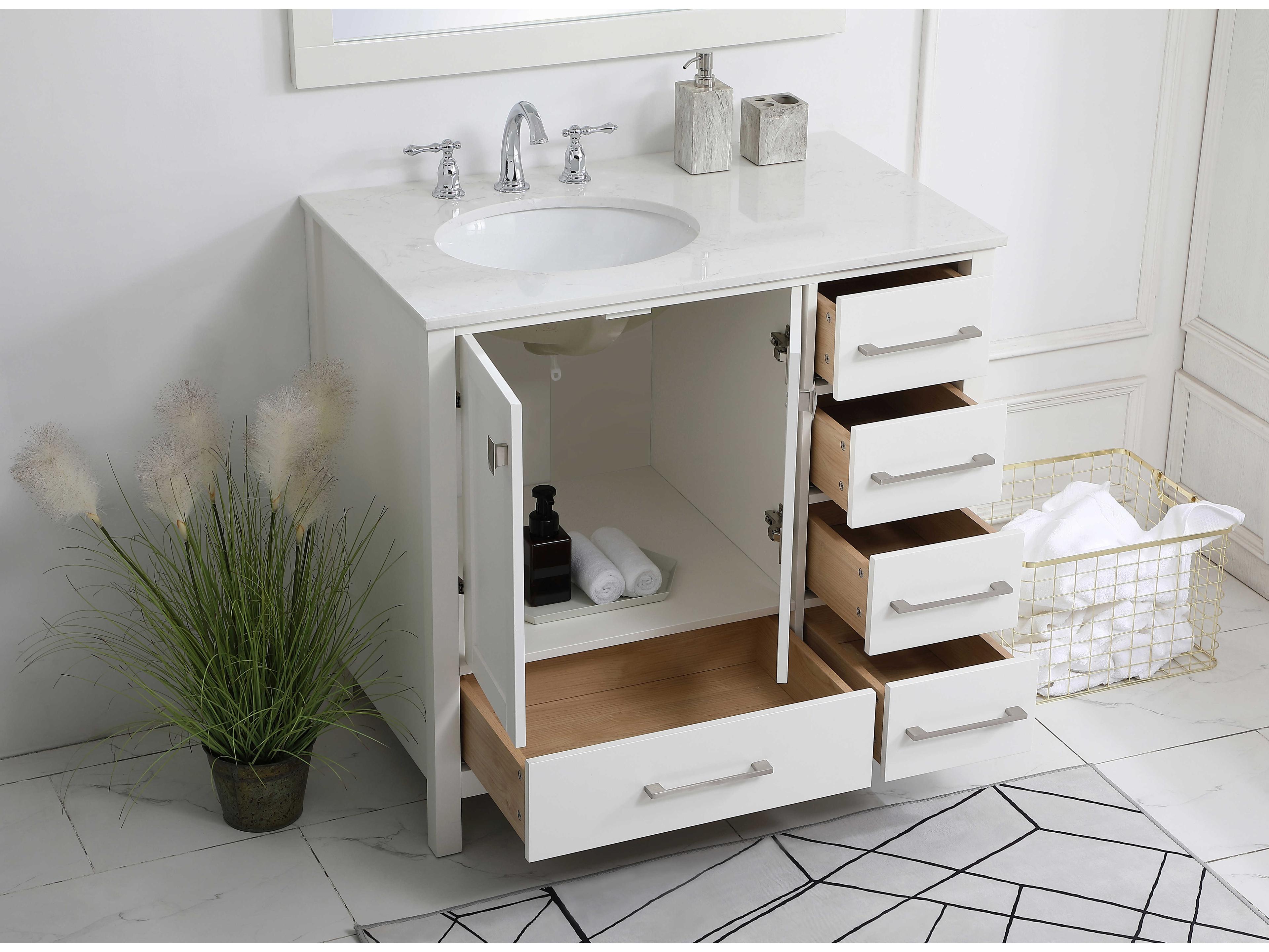 Elegant Lighting Irene White 36" Vanity