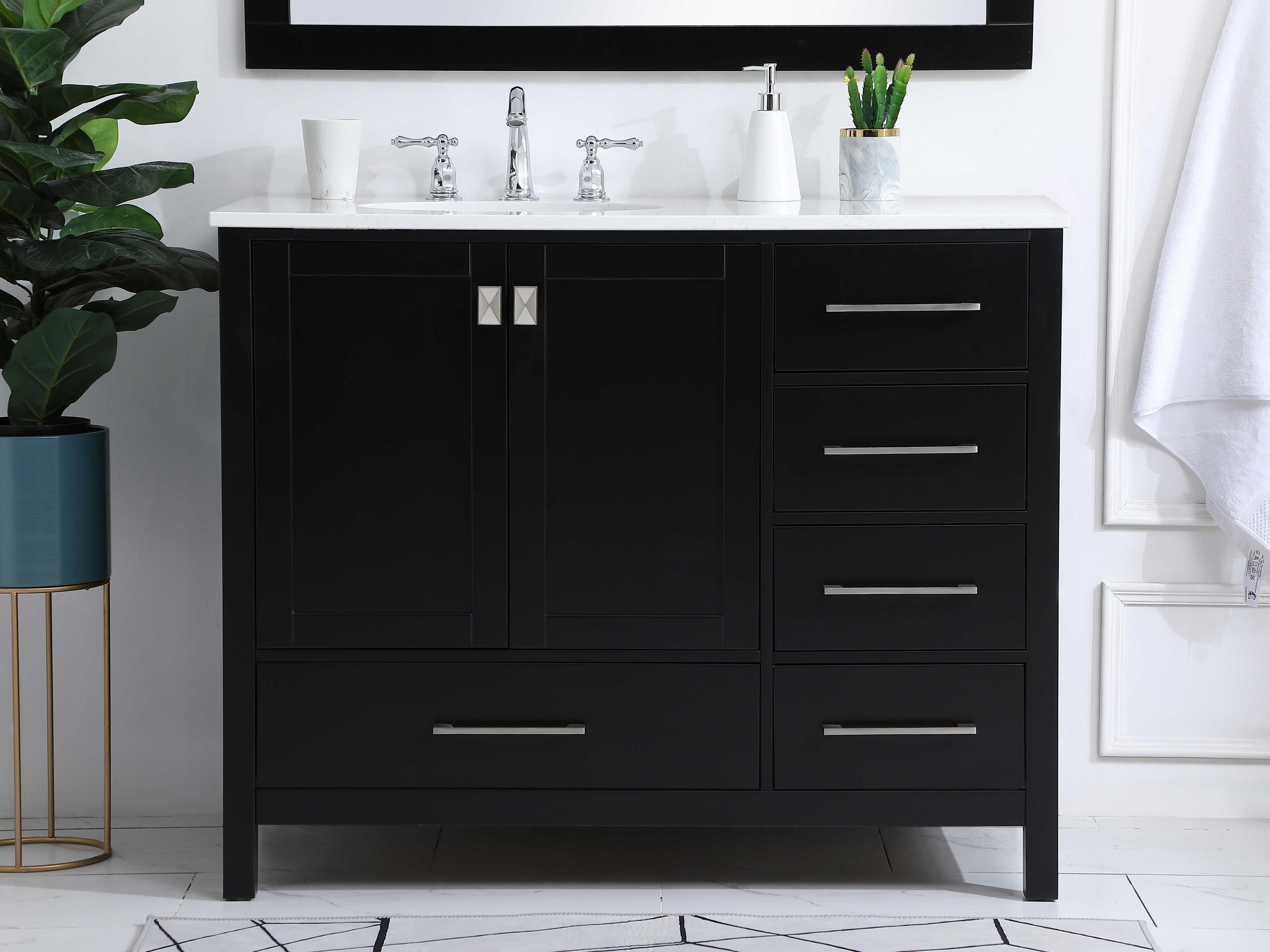 Elegant Lighting Irene Black 42" Vanity