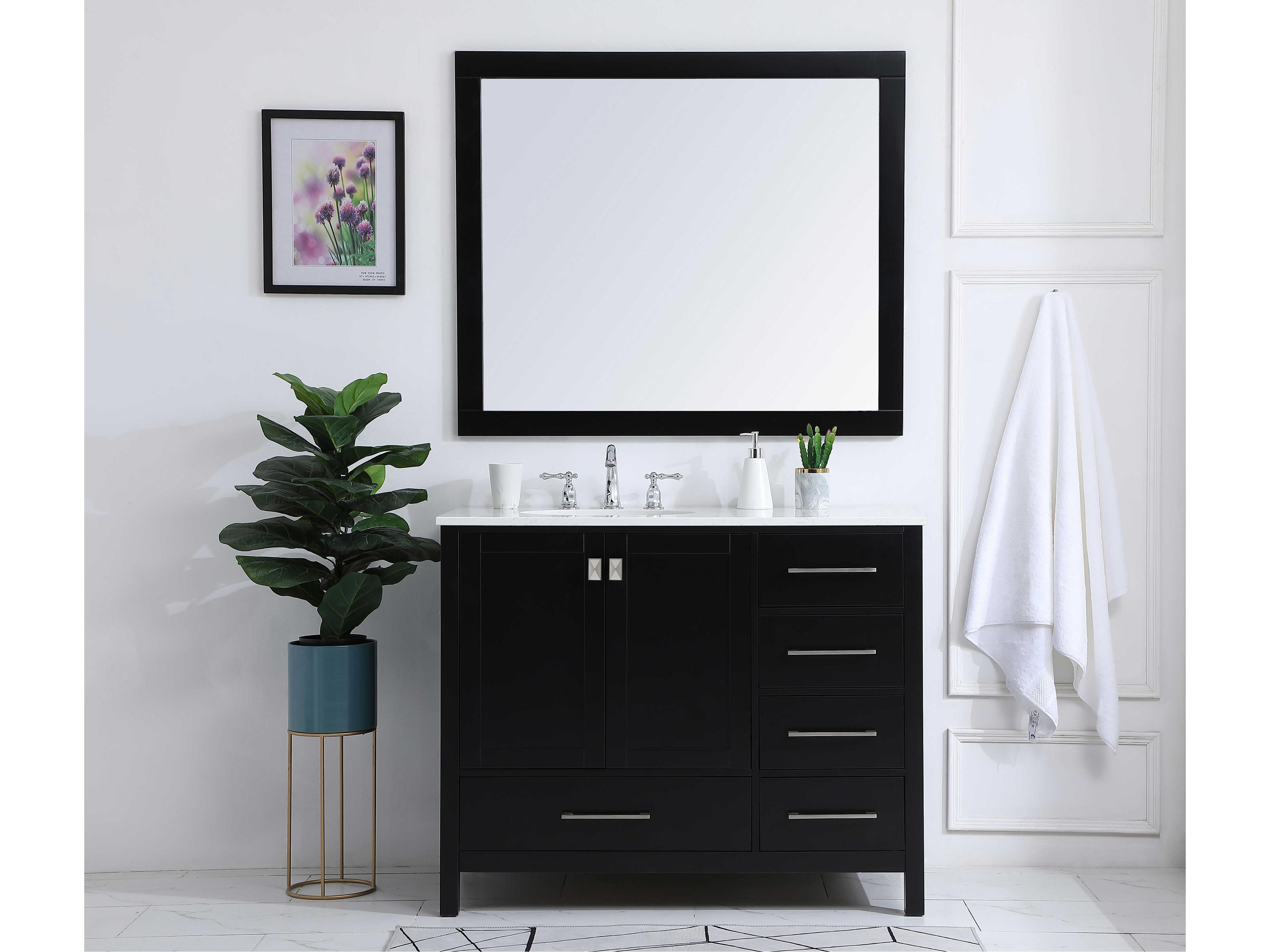 Elegant Lighting Irene Black 42" Vanity
