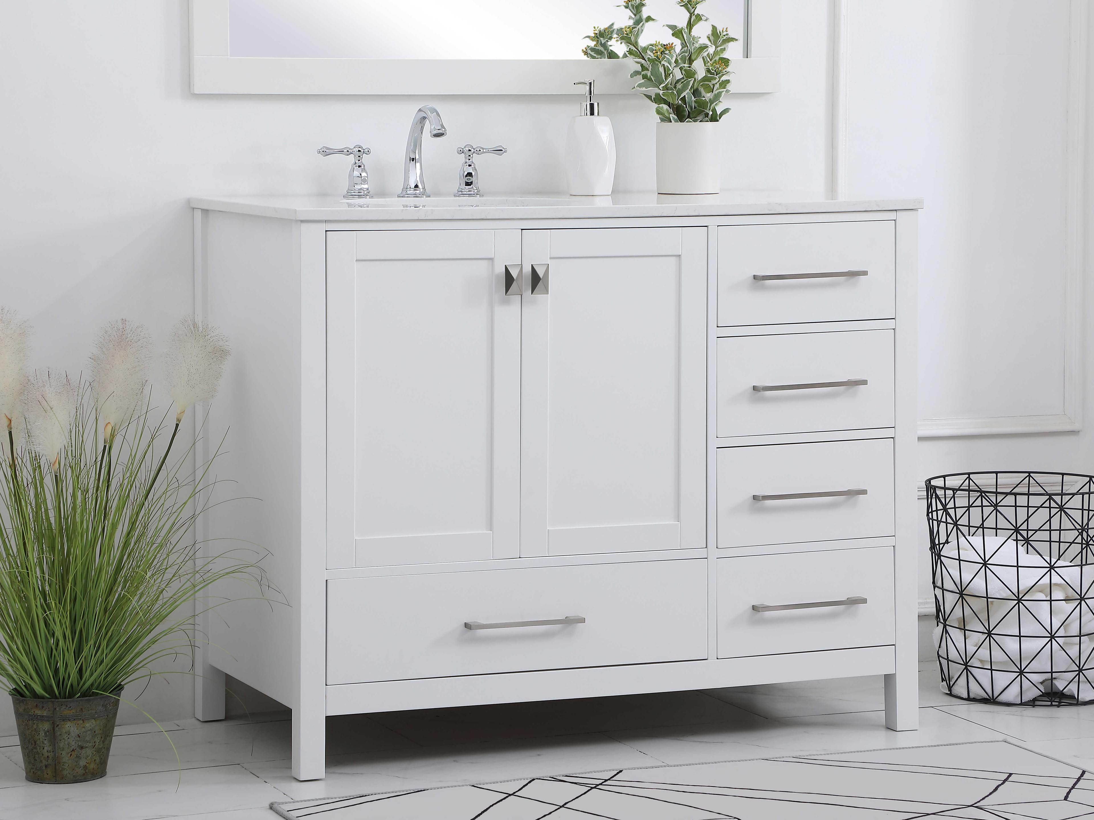 Elegant Lighting Irene White 42" Vanity