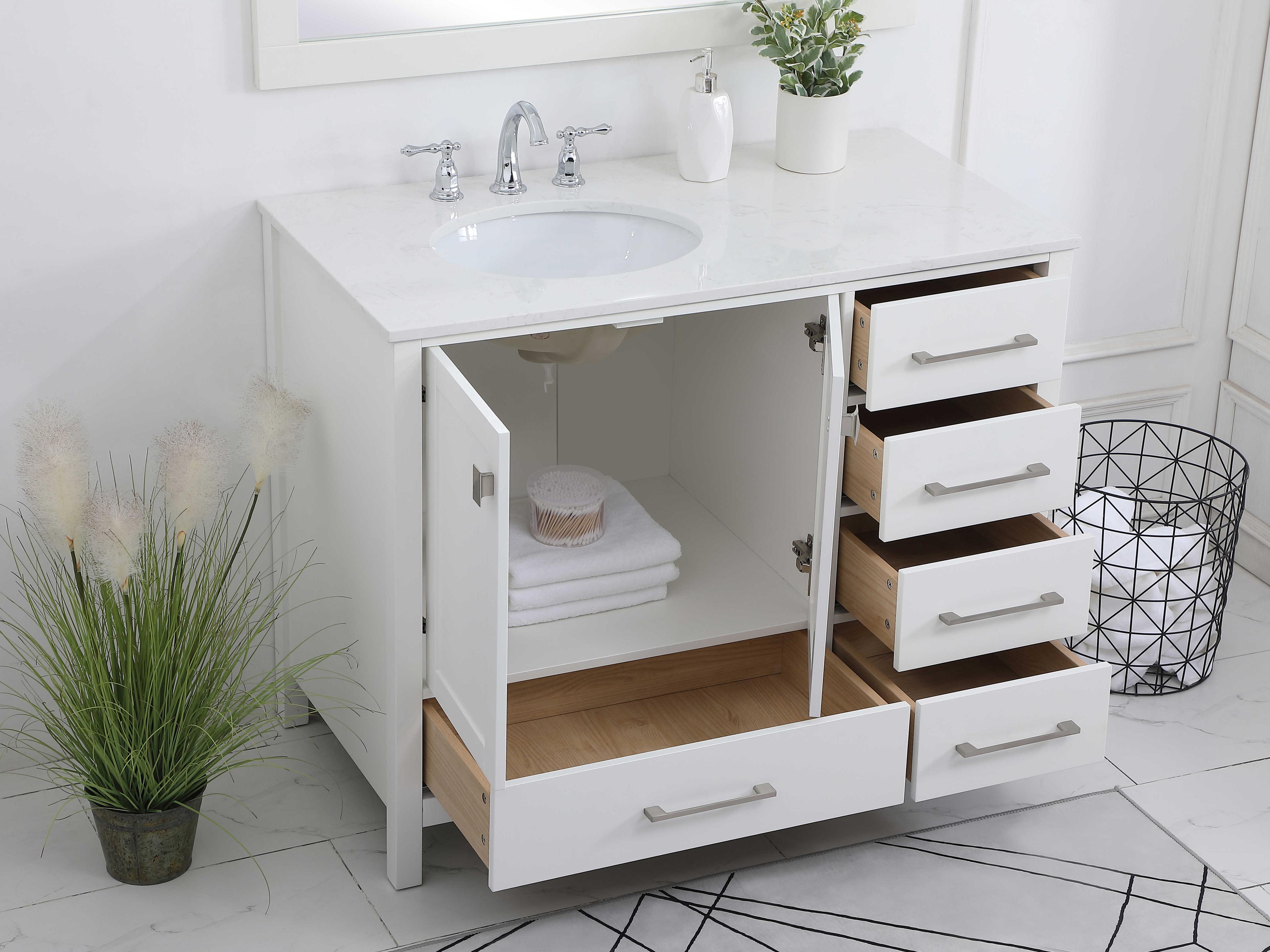 Elegant Lighting Irene White 42" Vanity