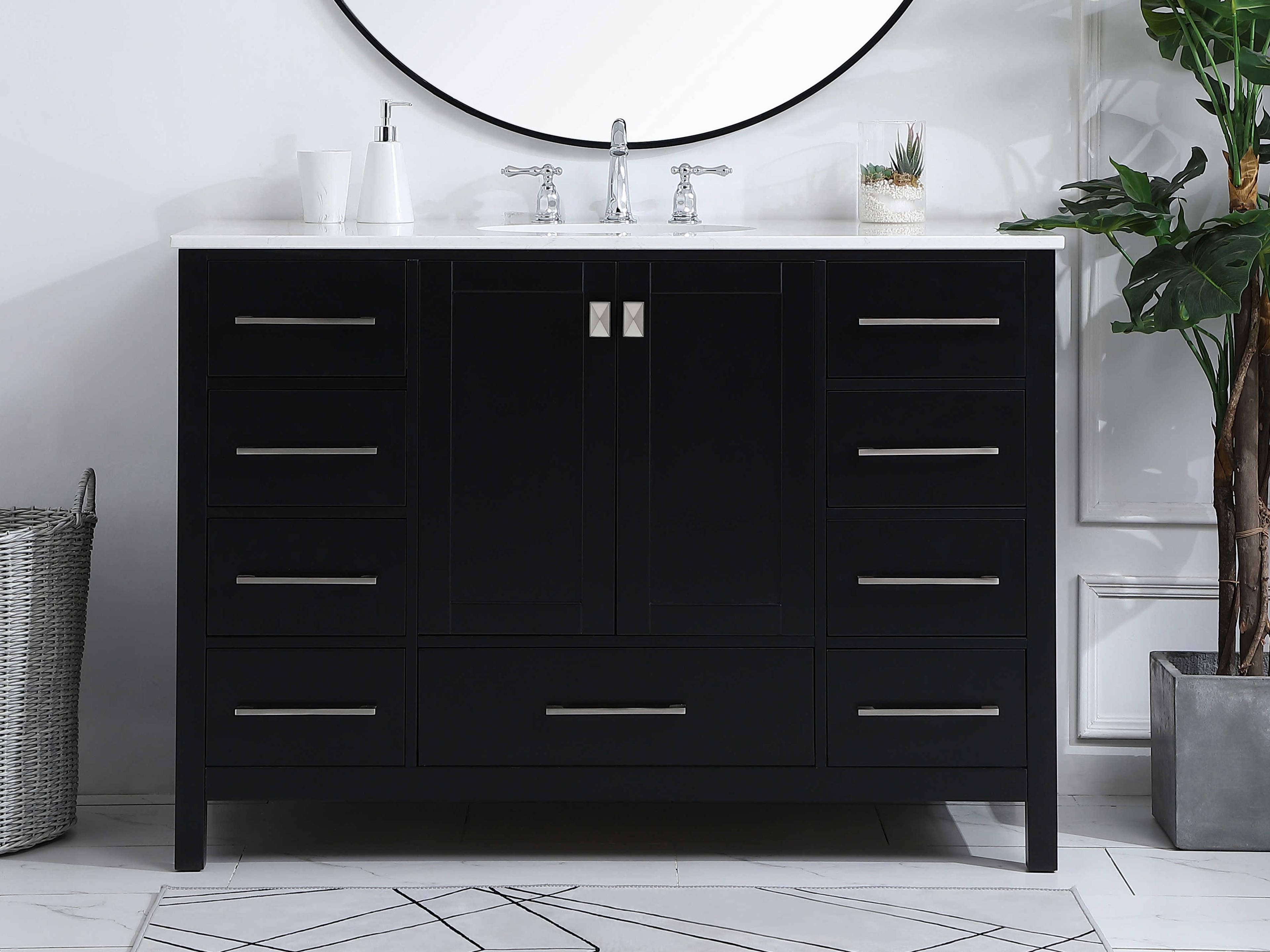 Elegant Lighting Irene Black 48" Vanity