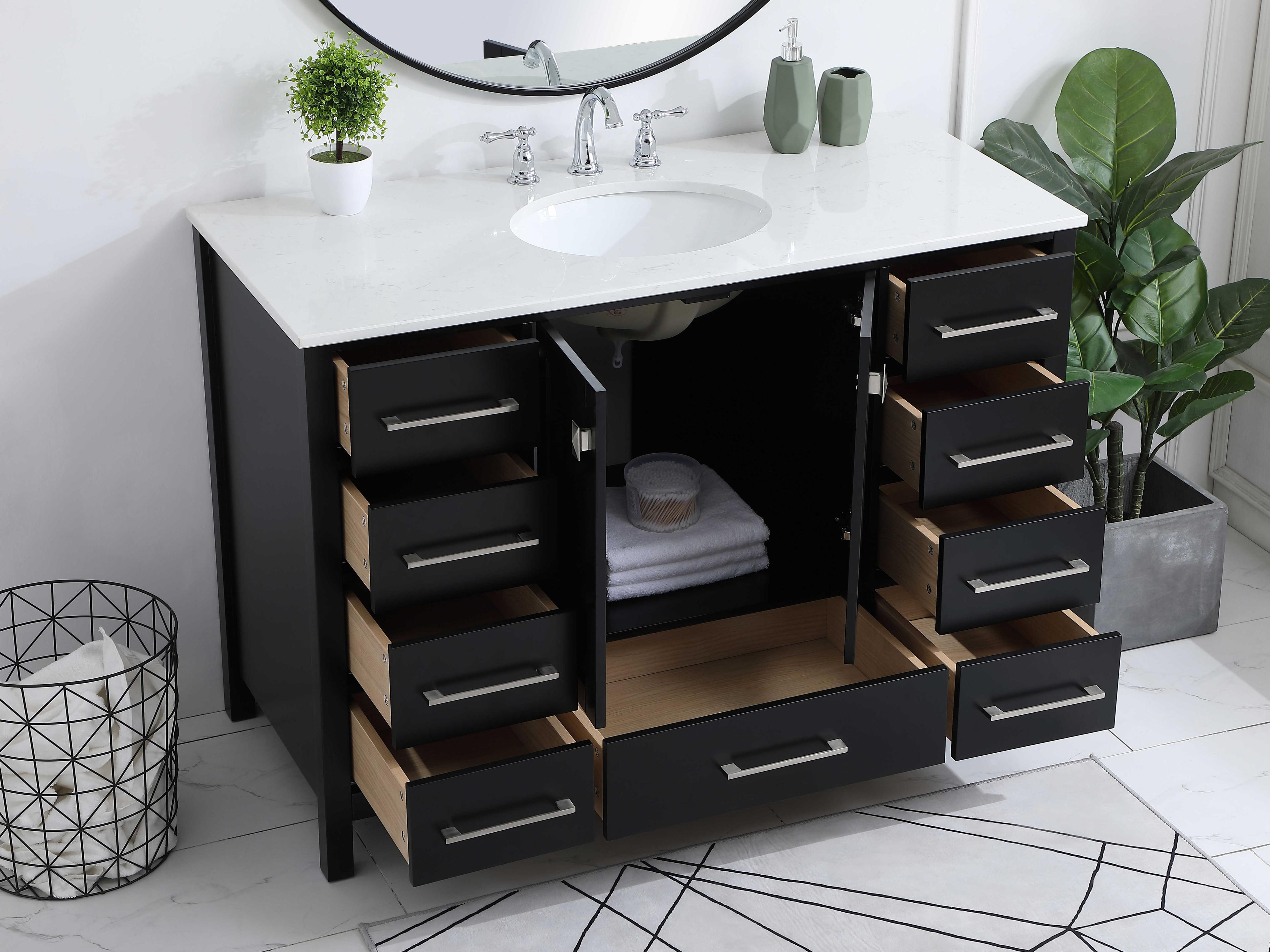 Elegant Lighting Irene Black 48" Vanity