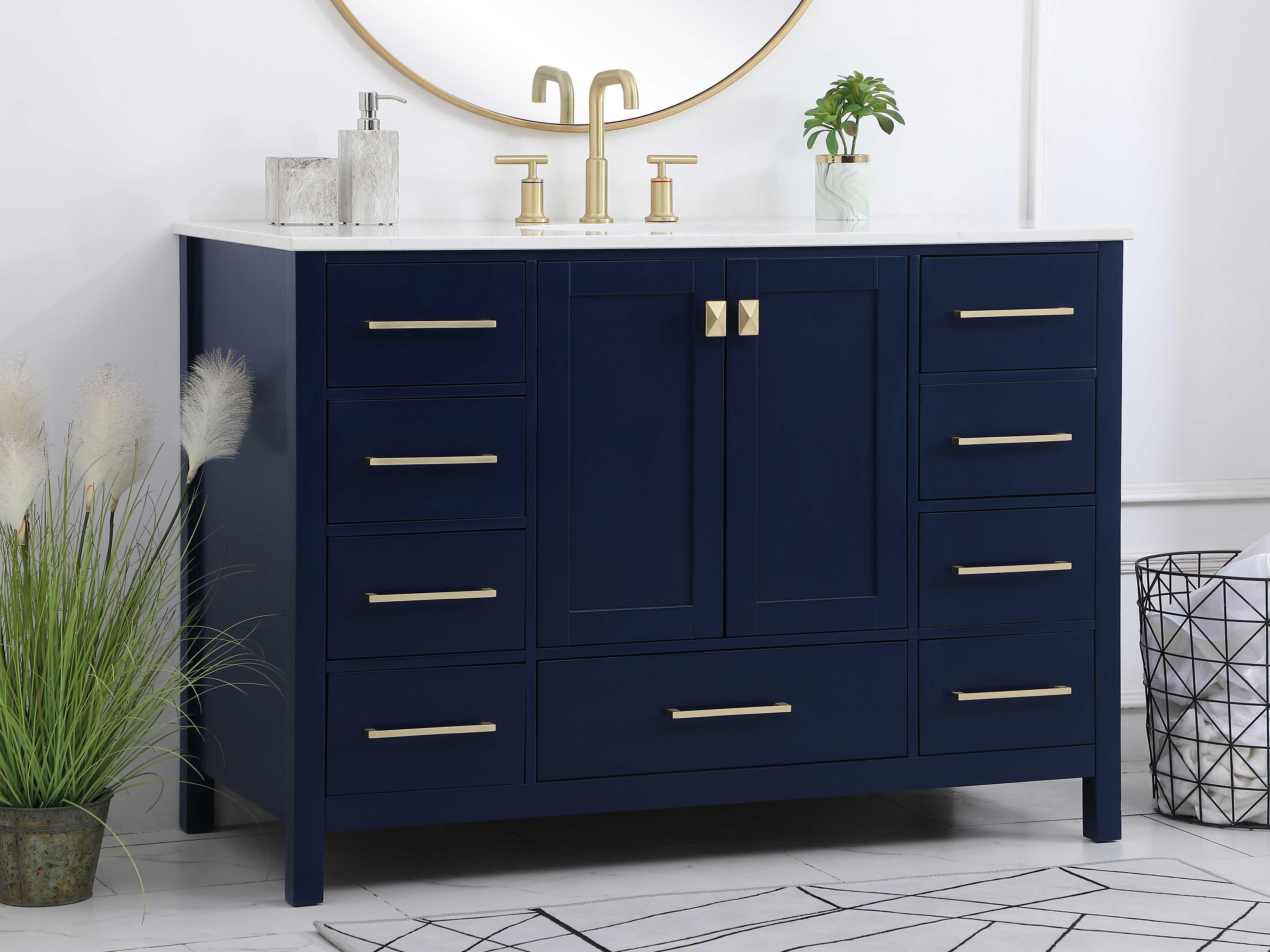 Elegant Lighting Irene Blue 48" Vanity