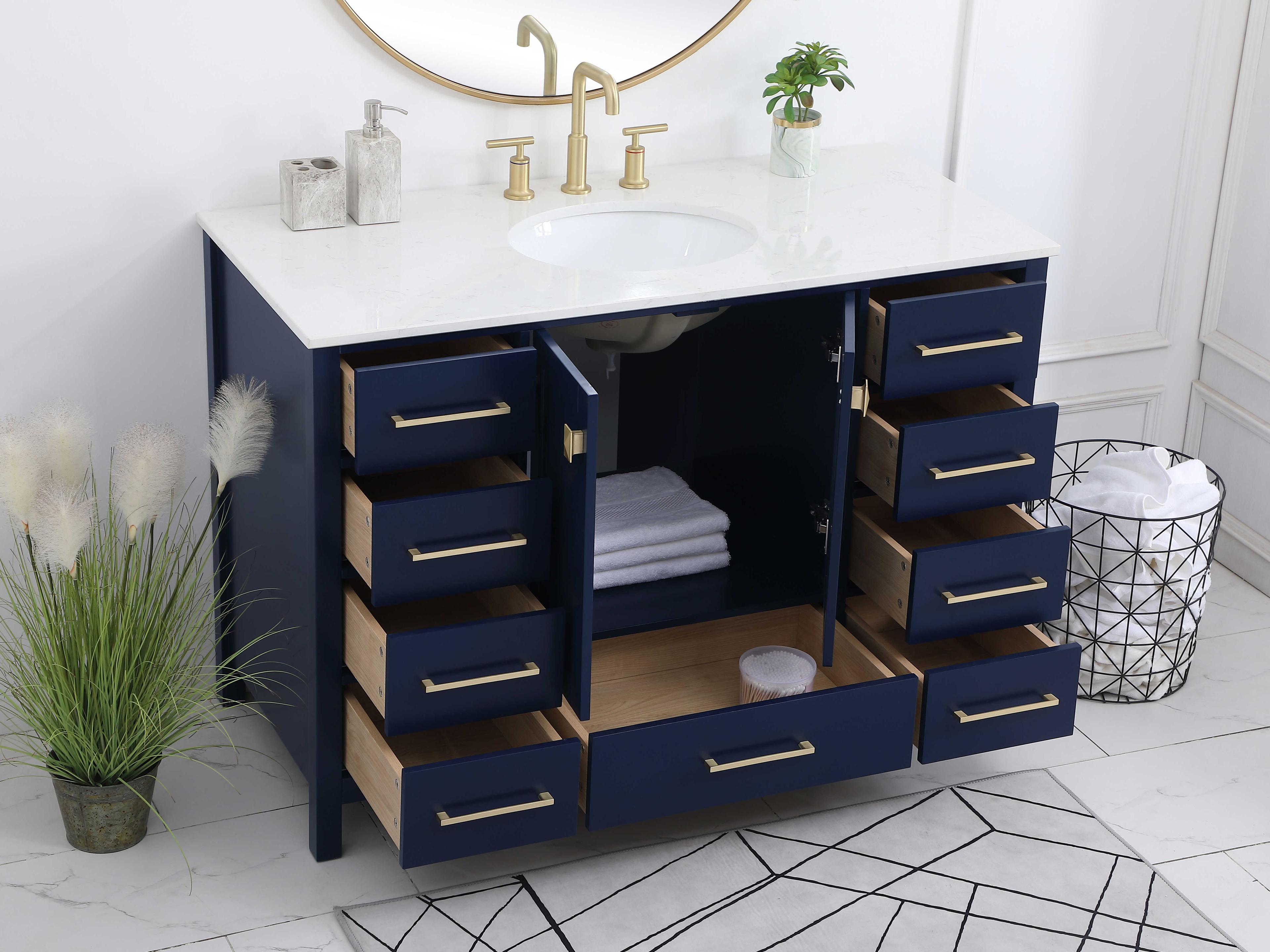 Elegant Lighting Irene Blue 48" Vanity