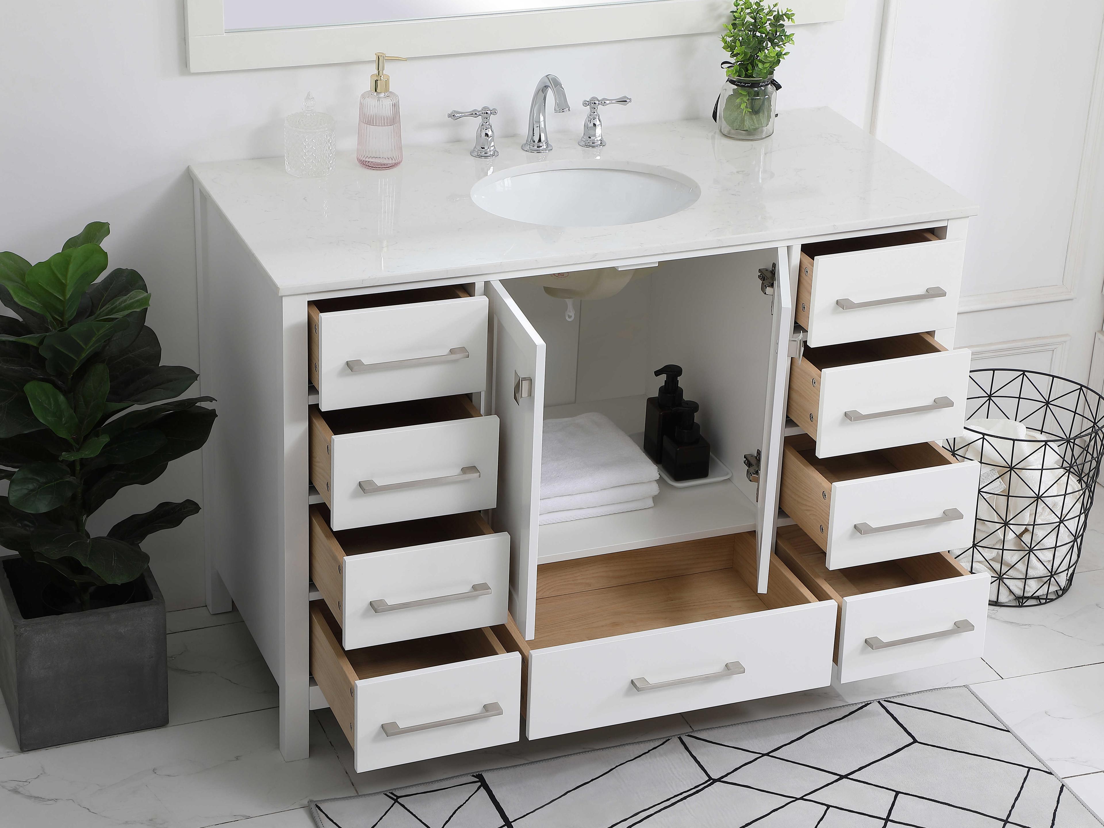 Elegant Lighting Irene White 48" Vanity