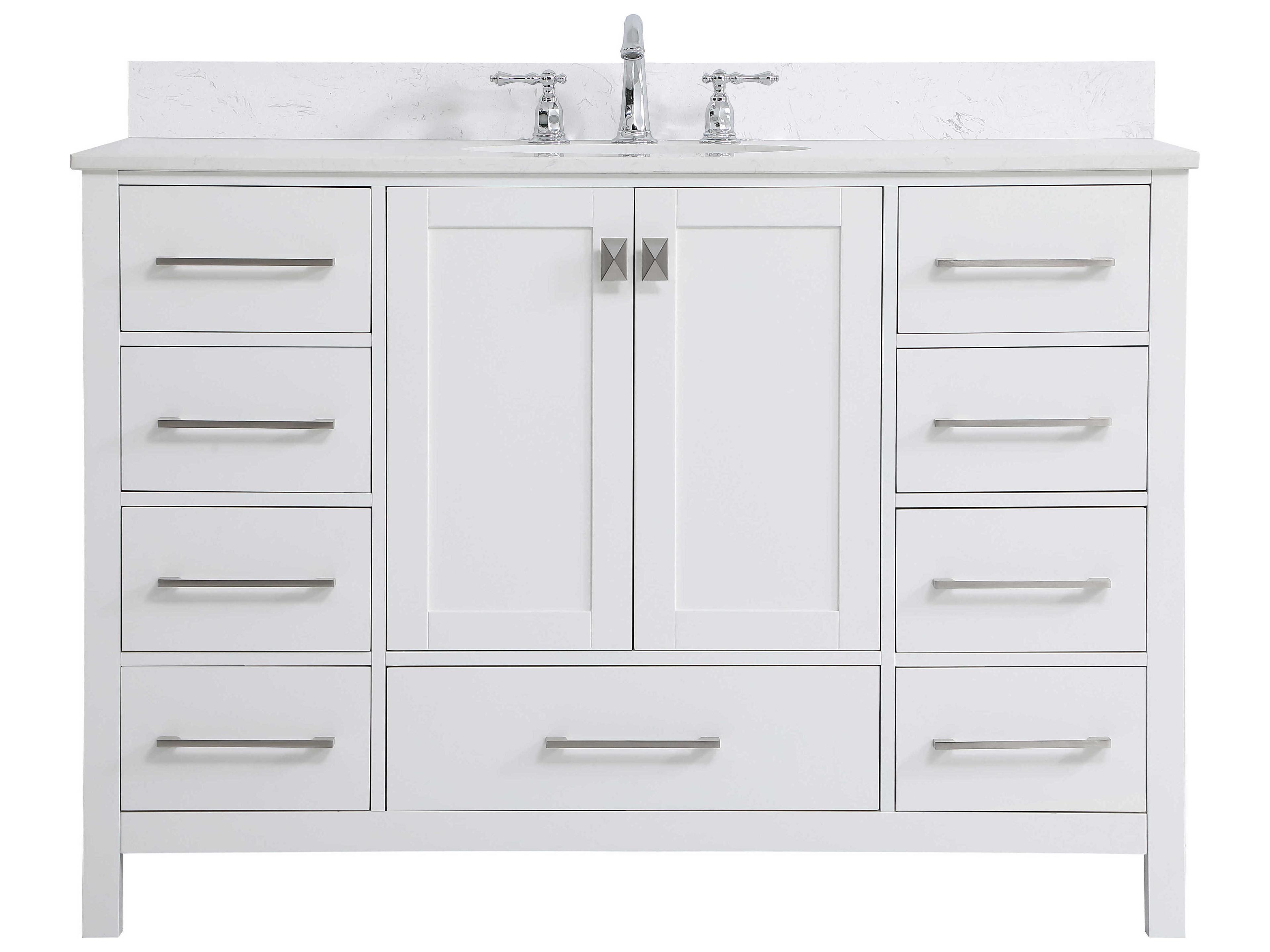 Irene White 48" Vanity with Backsplash