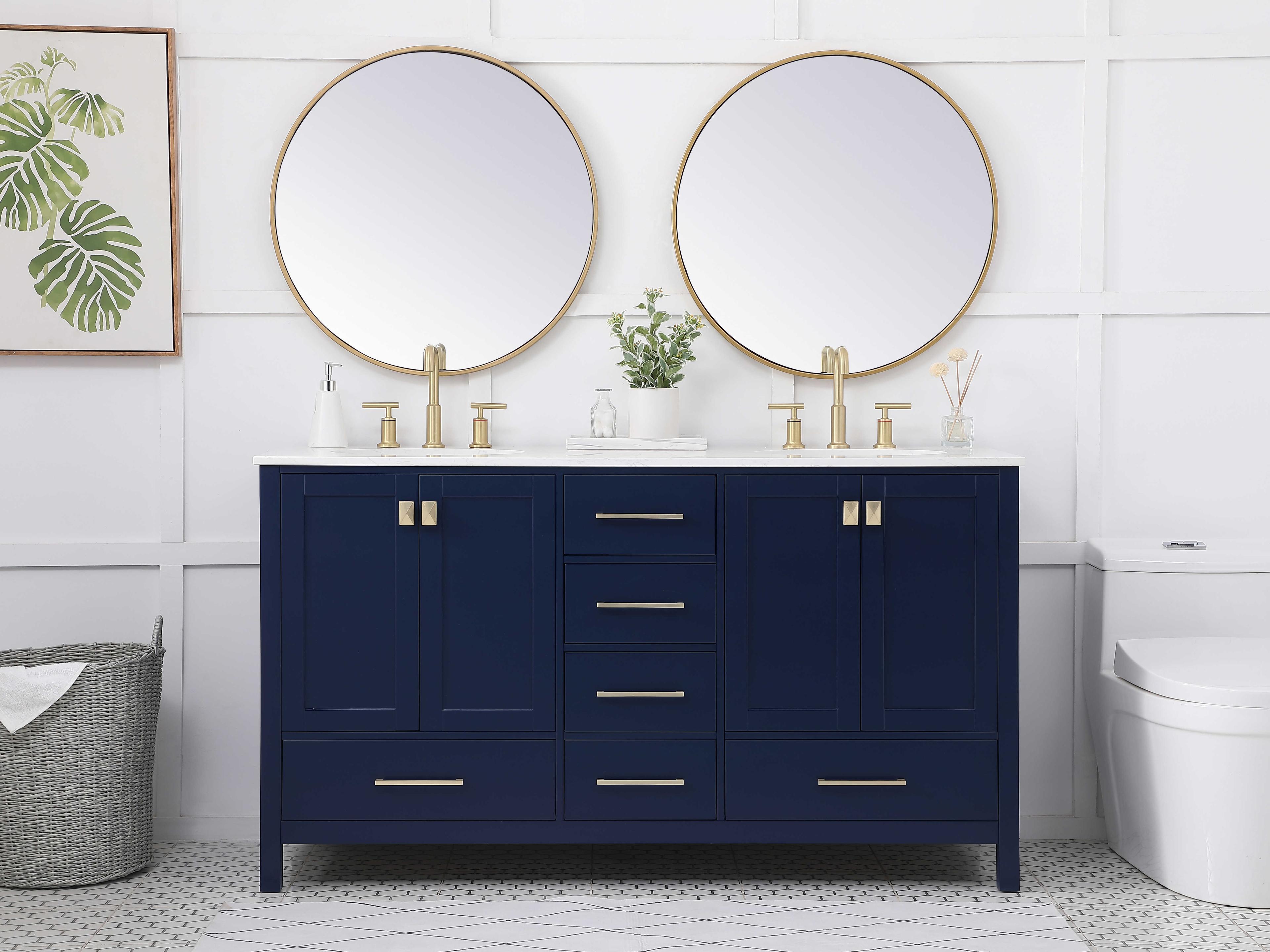 Elegant Lighting Irene Blue 60" Vanity