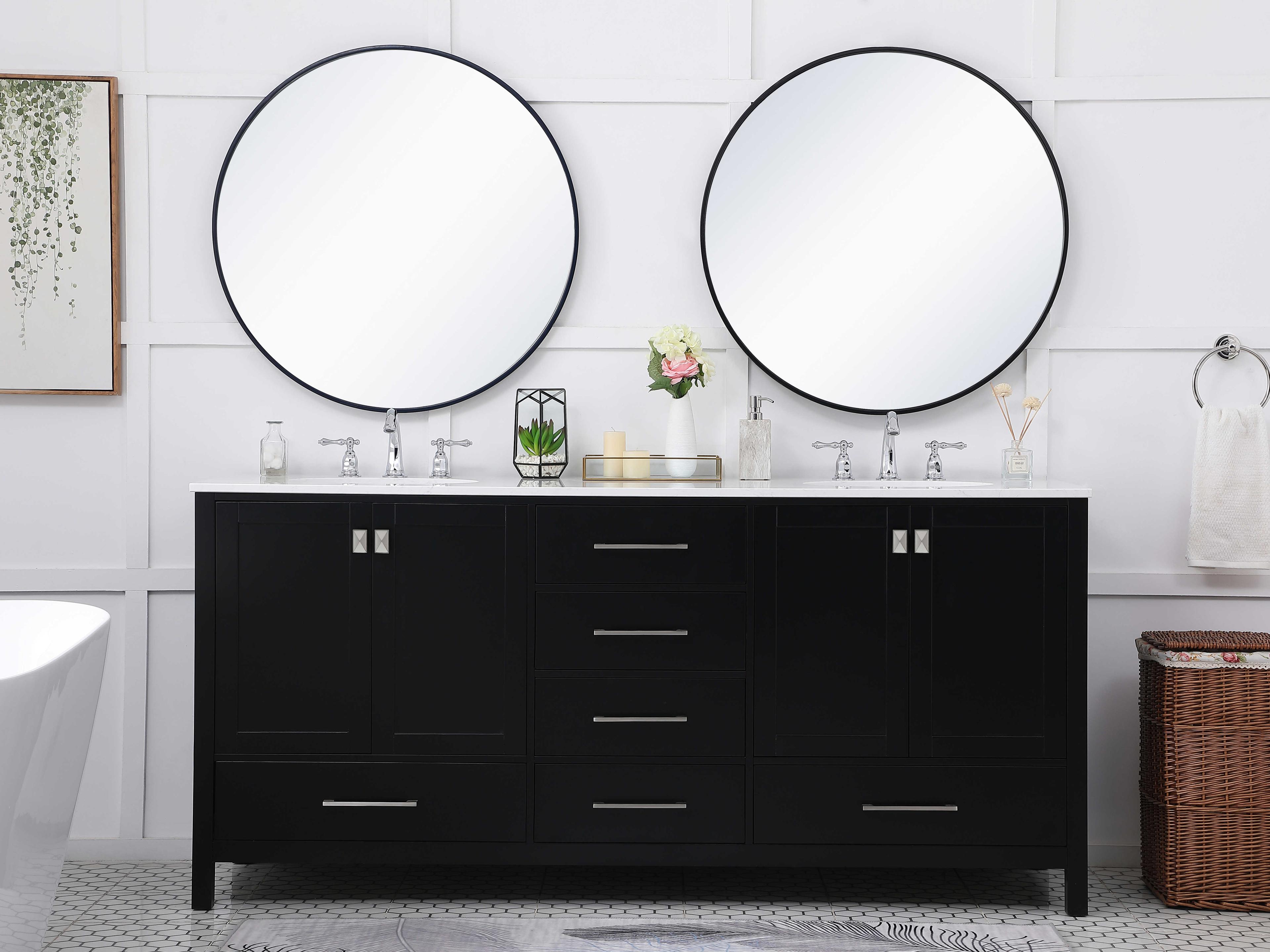 Elegant Lighting Irene Black 72" Vanity