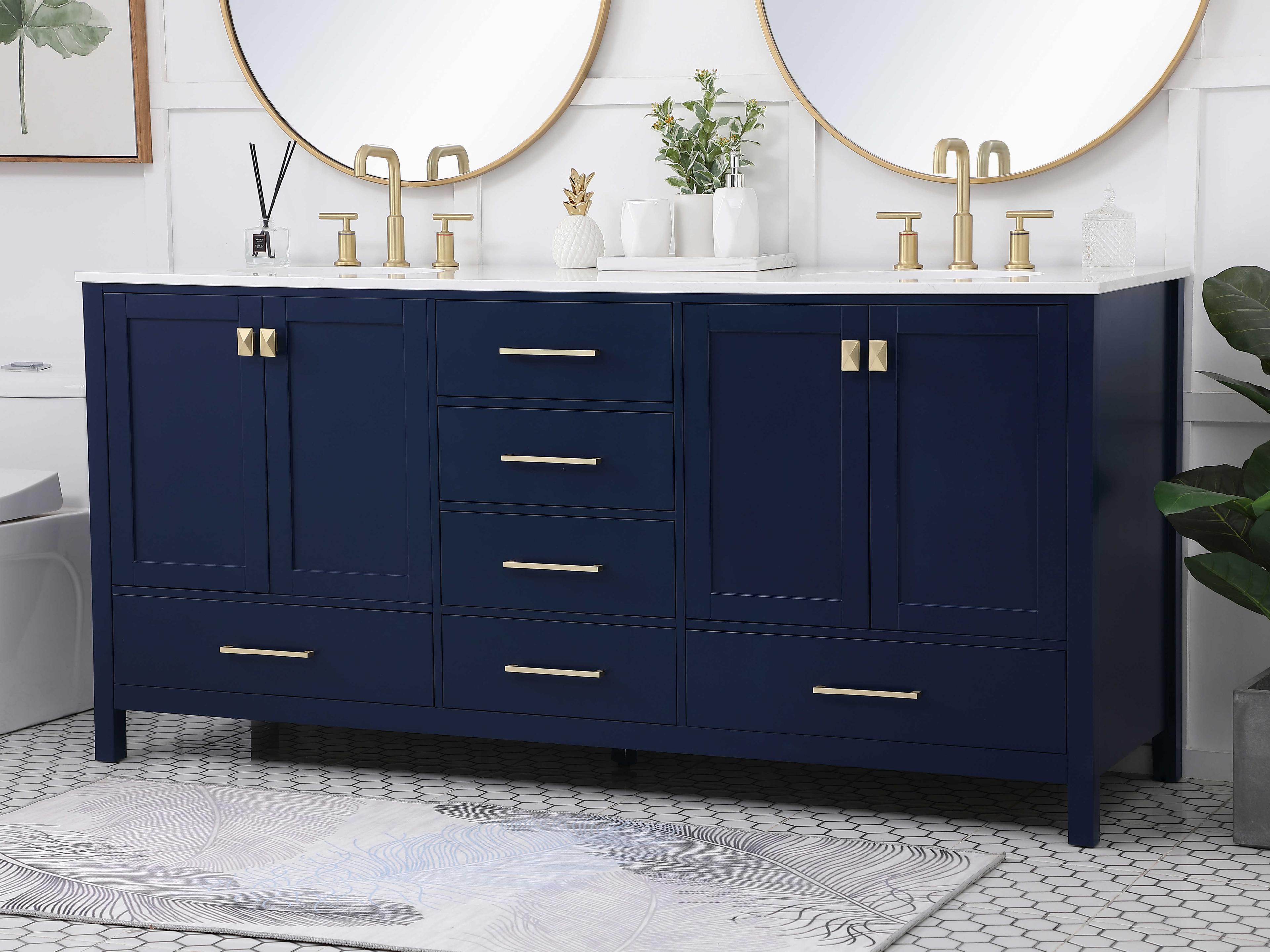 Elegant Lighting Irene Blue 72" Vanity