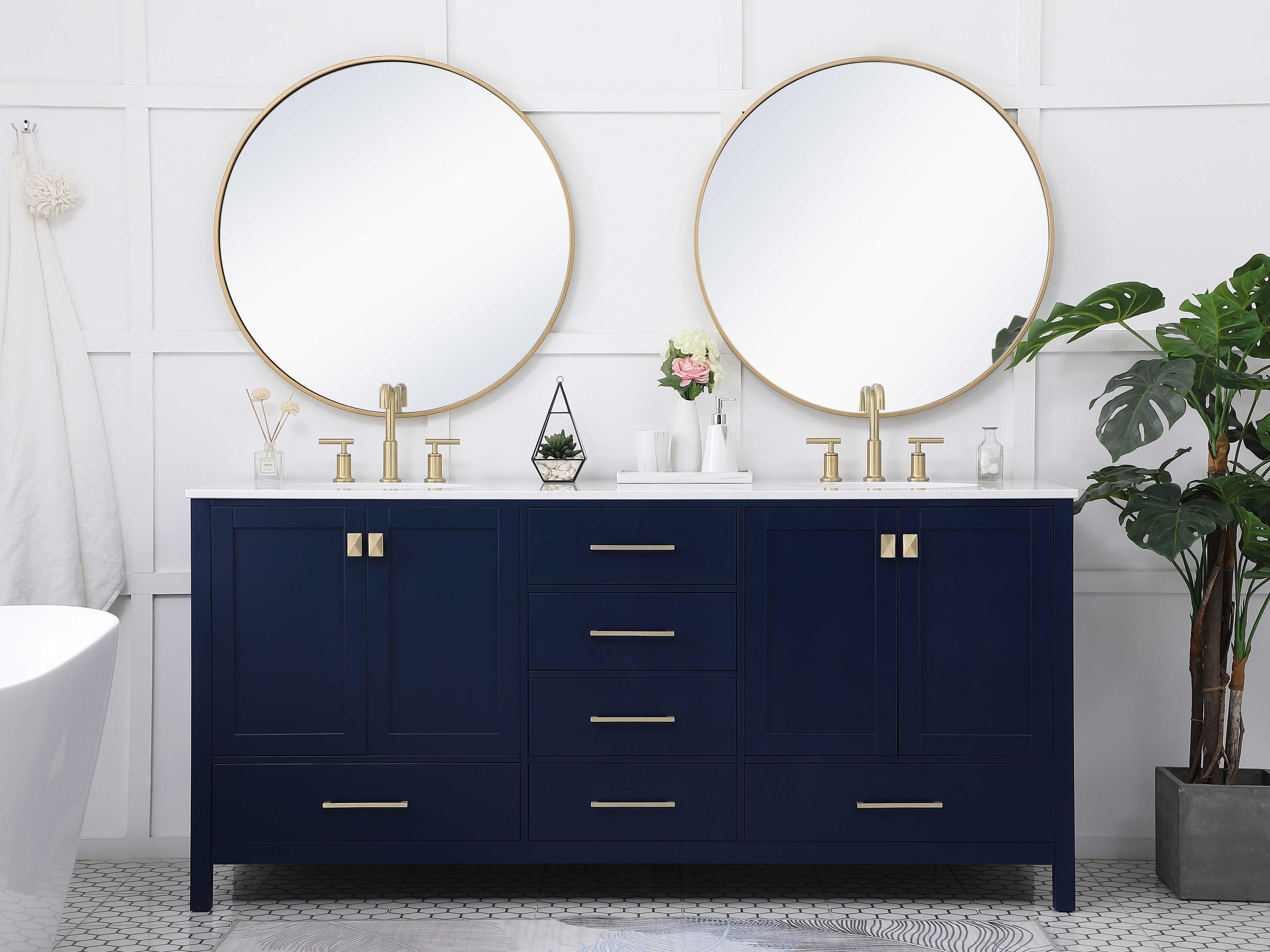 Elegant Lighting Irene Blue 72" Vanity