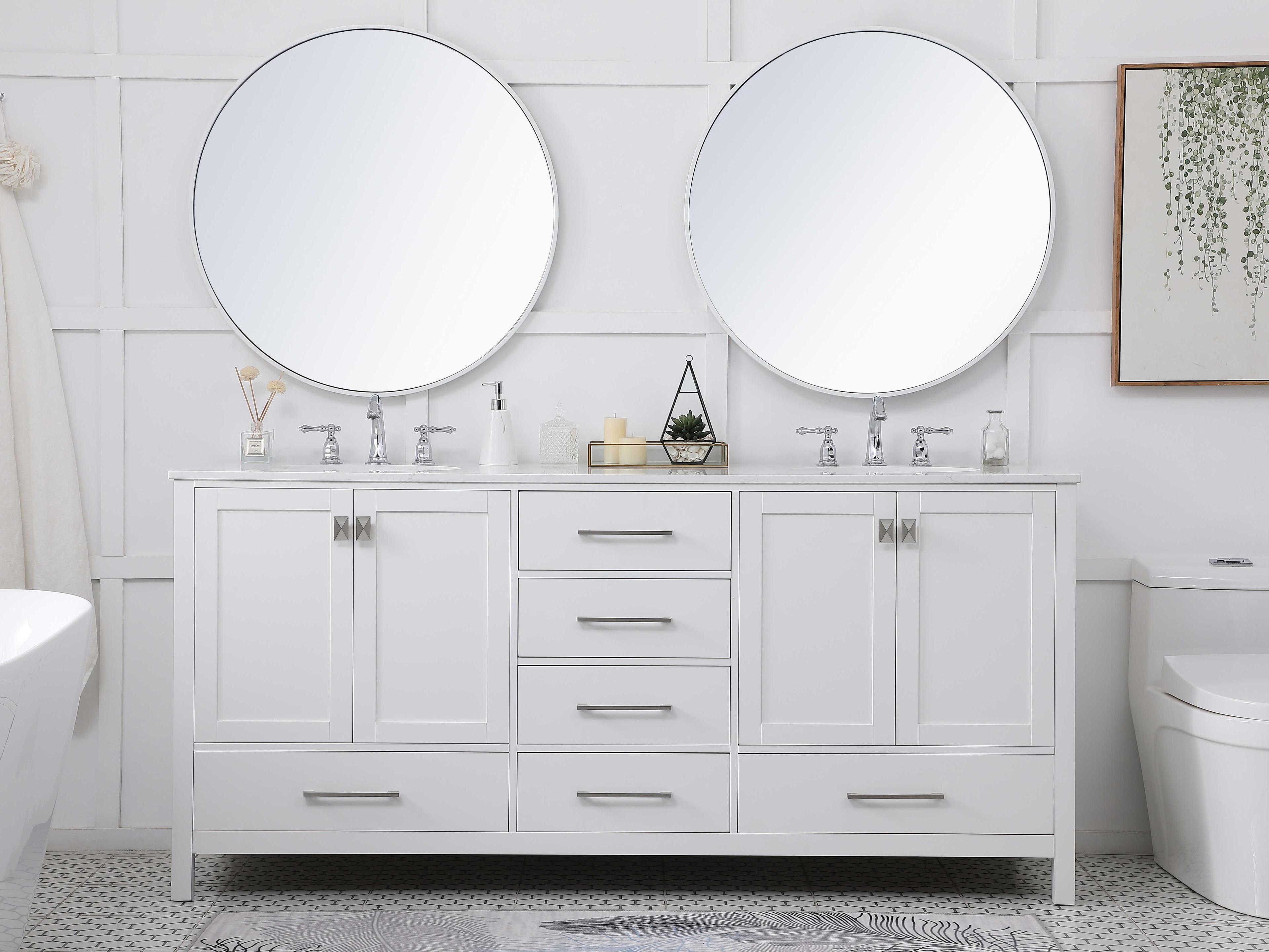 Elegant Lighting Irene White 72" Vanity