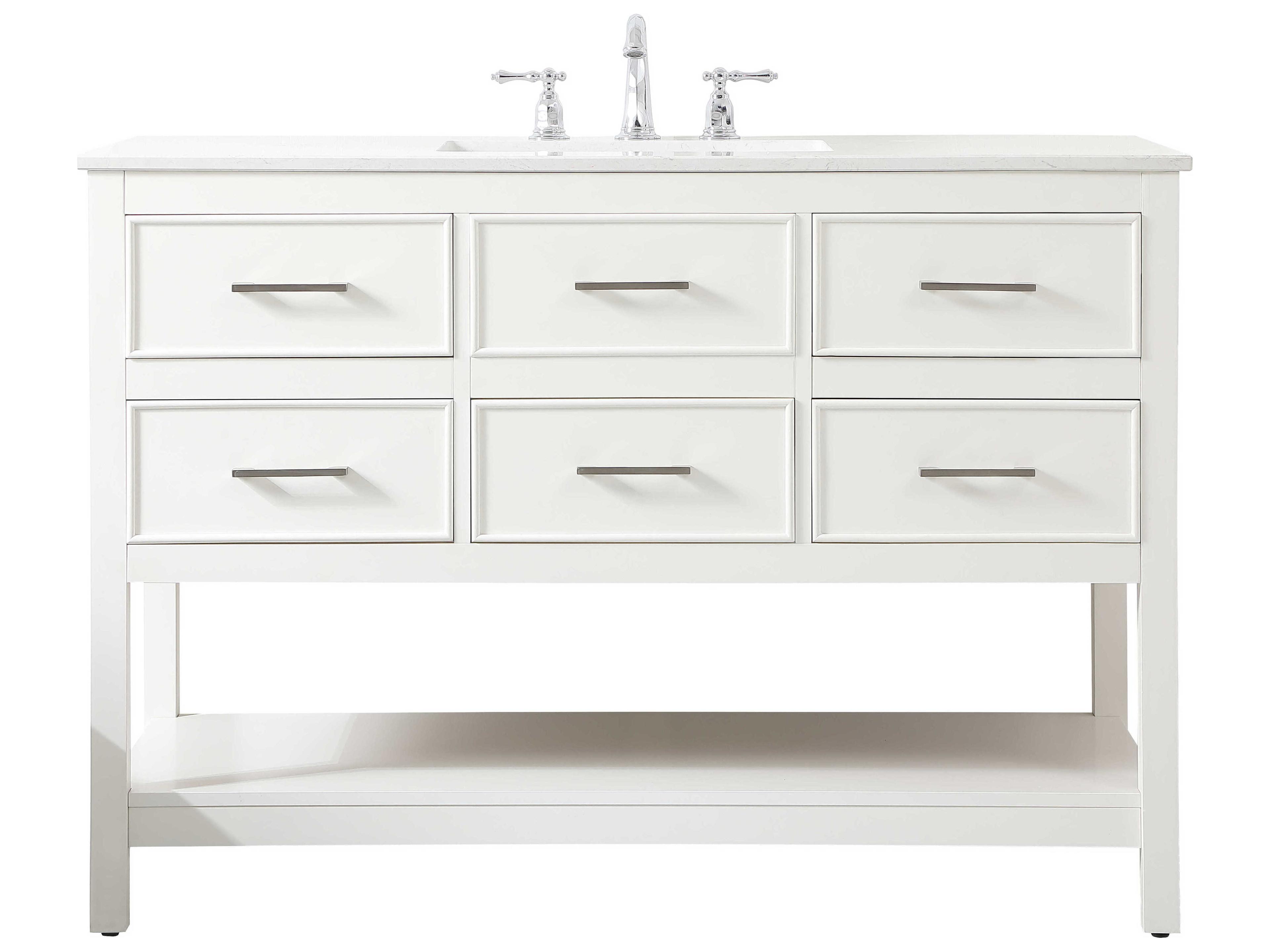 Sinclaire 48-inch Bathroom Vanity Sink Set White