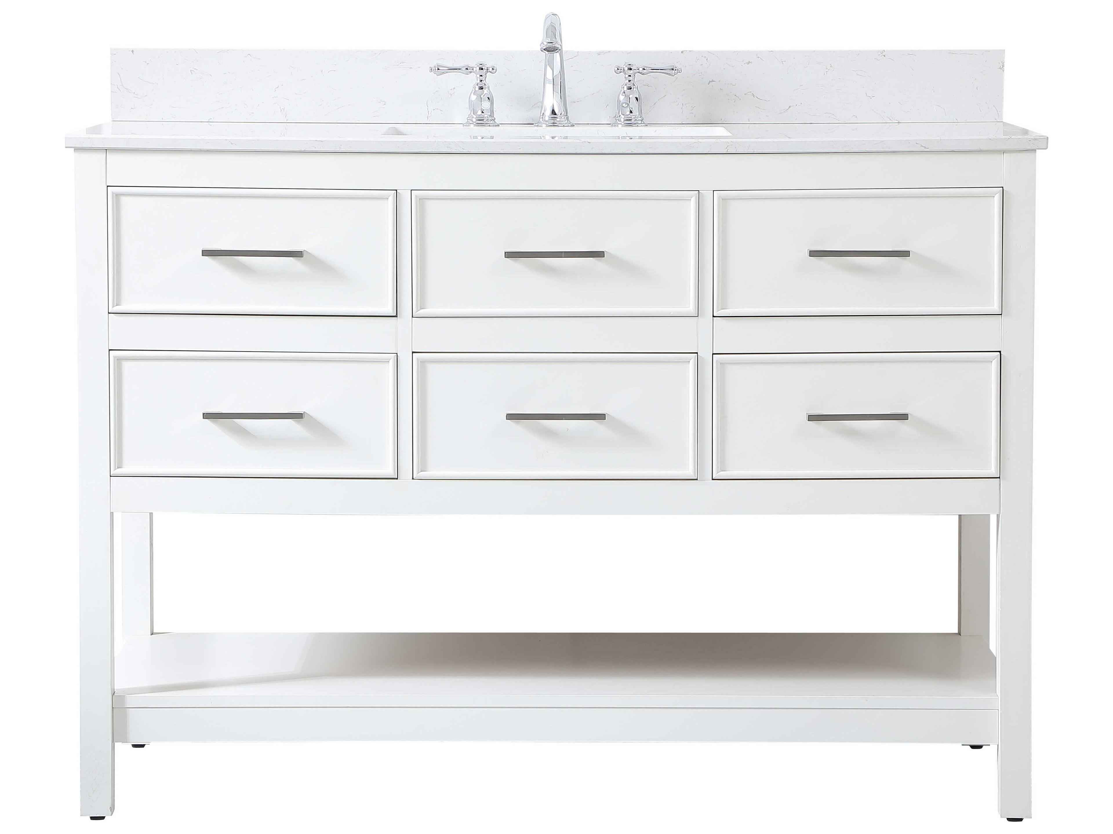 Sinclaire White 48" Vanity with Backsplash