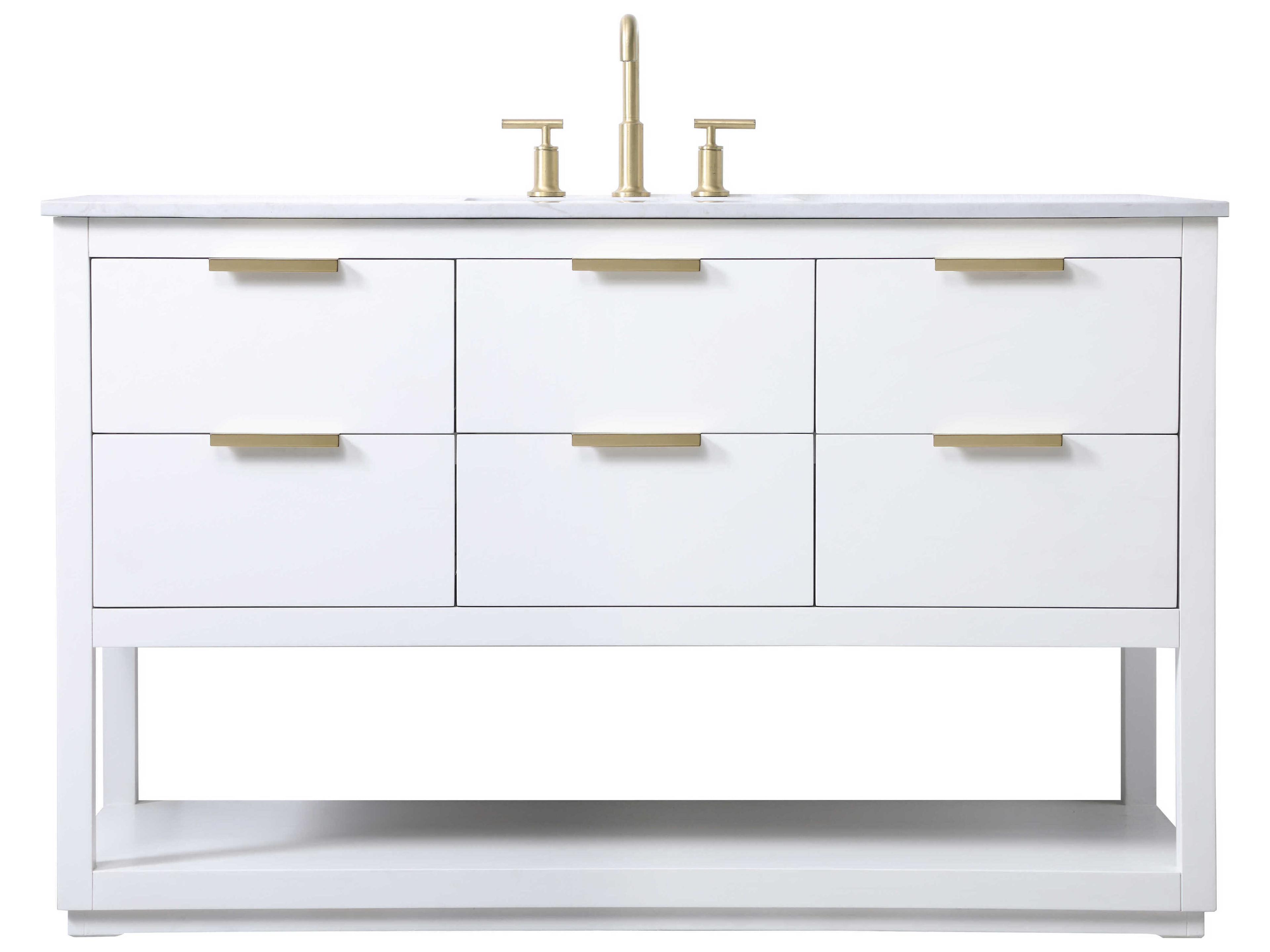 Larkin 54-Inch Single Bathroom Vanity in White