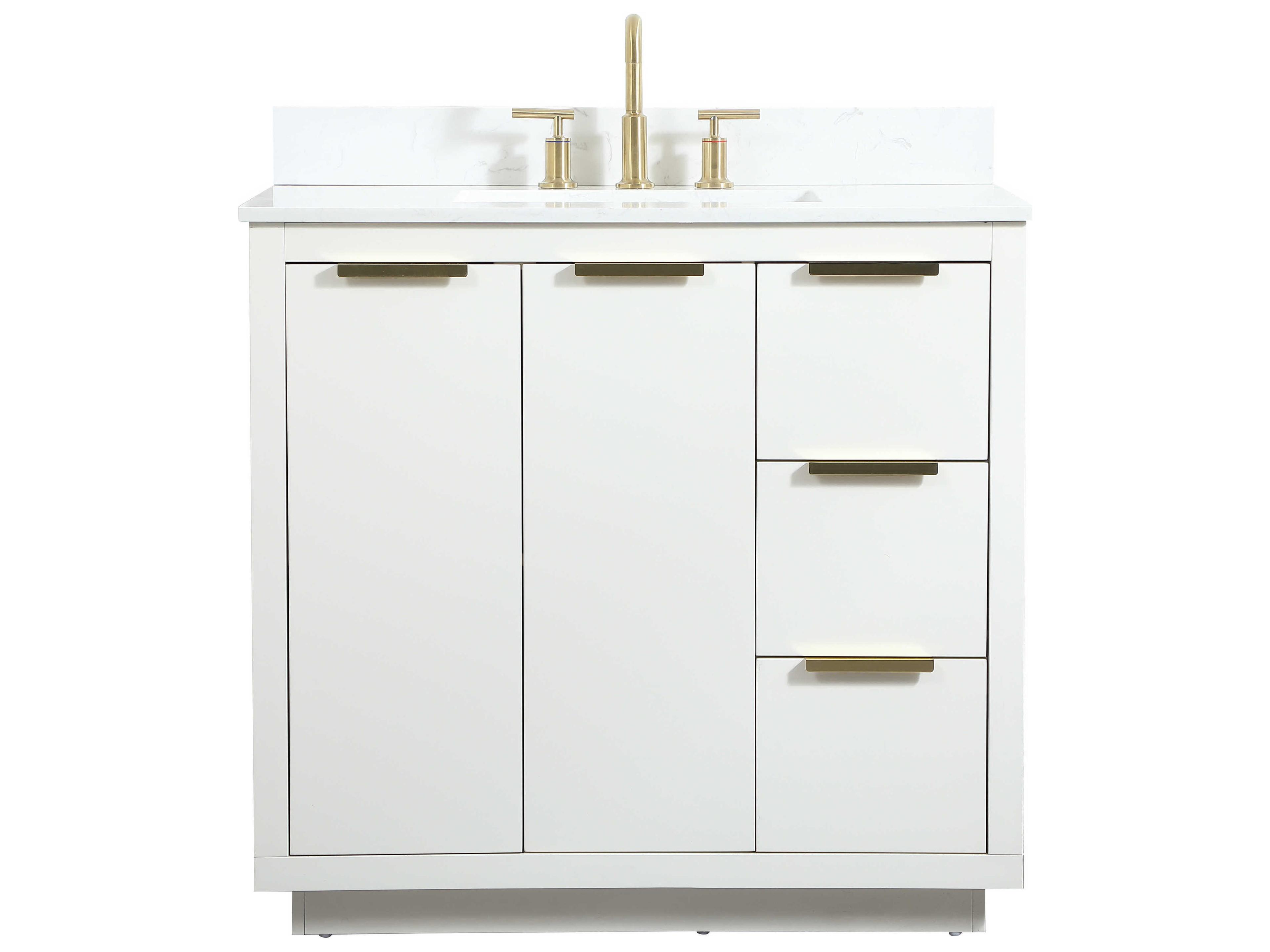 Blake White 36" Vanity with Backsplash