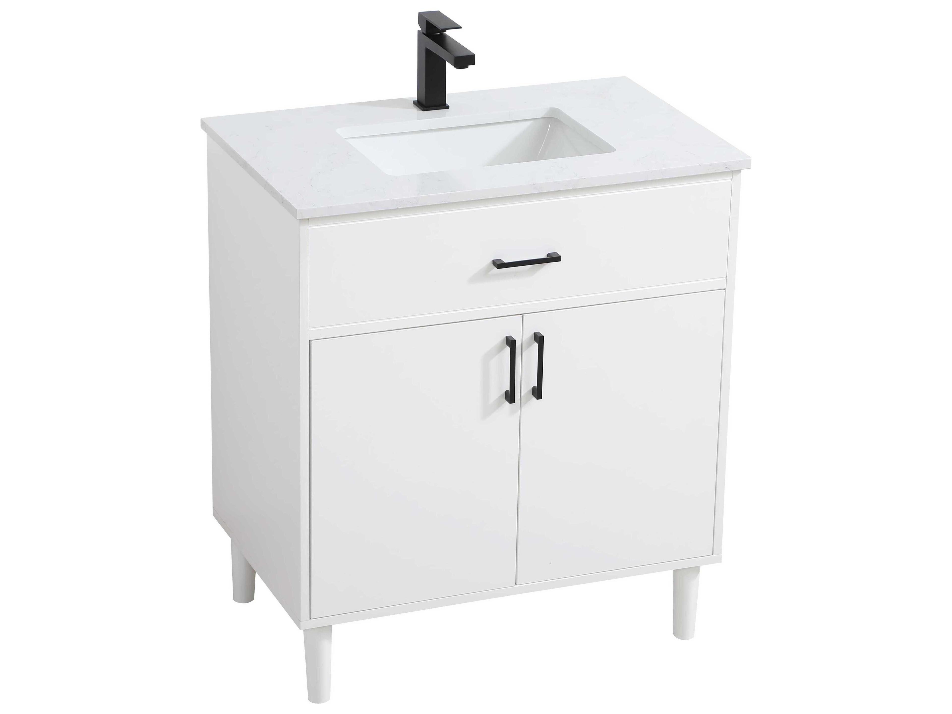 Elegant Lighting Chandler White 30" Vanity