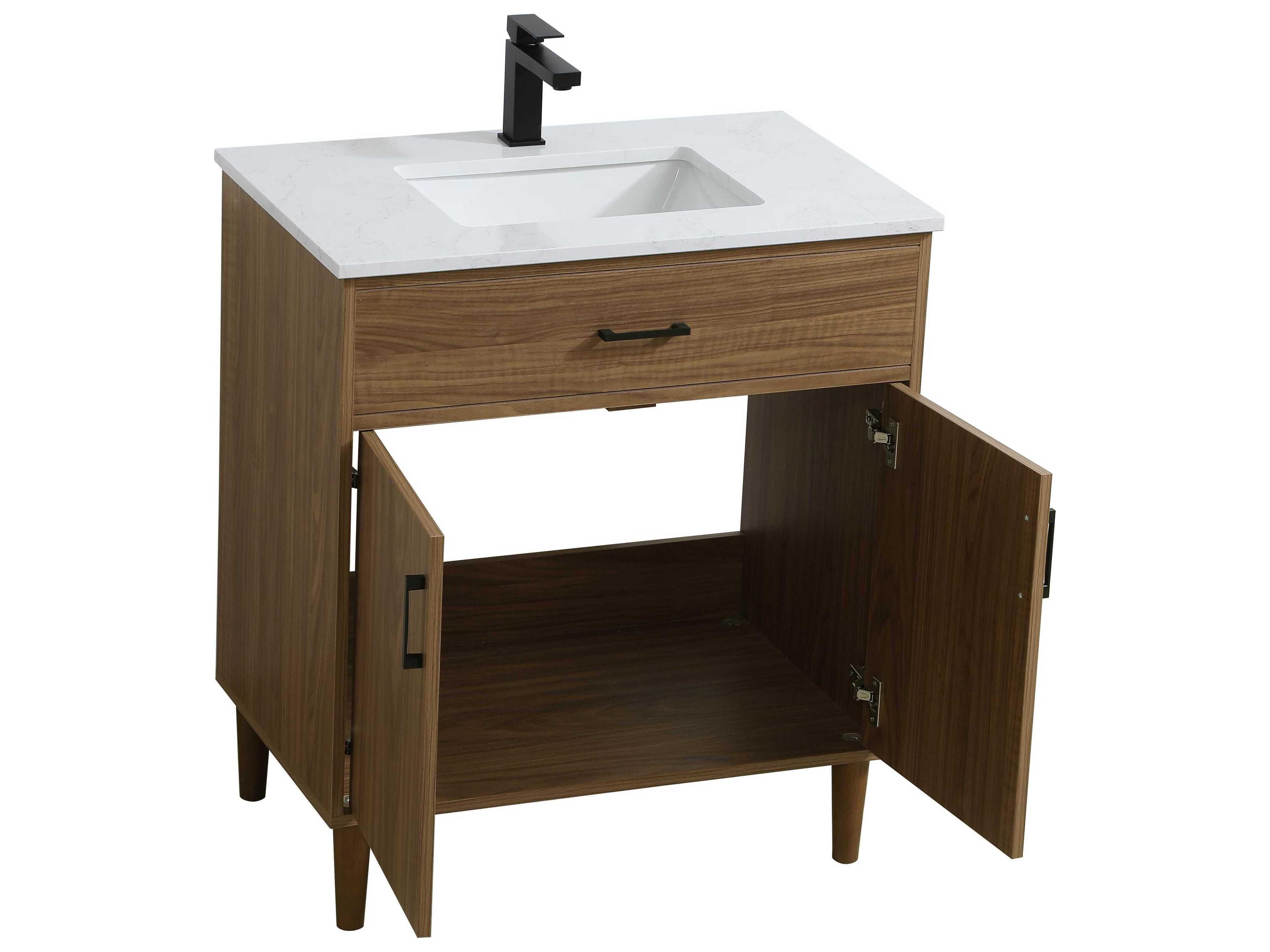 Elegant Lighting Chandler Walnut Brown 30" Vanity