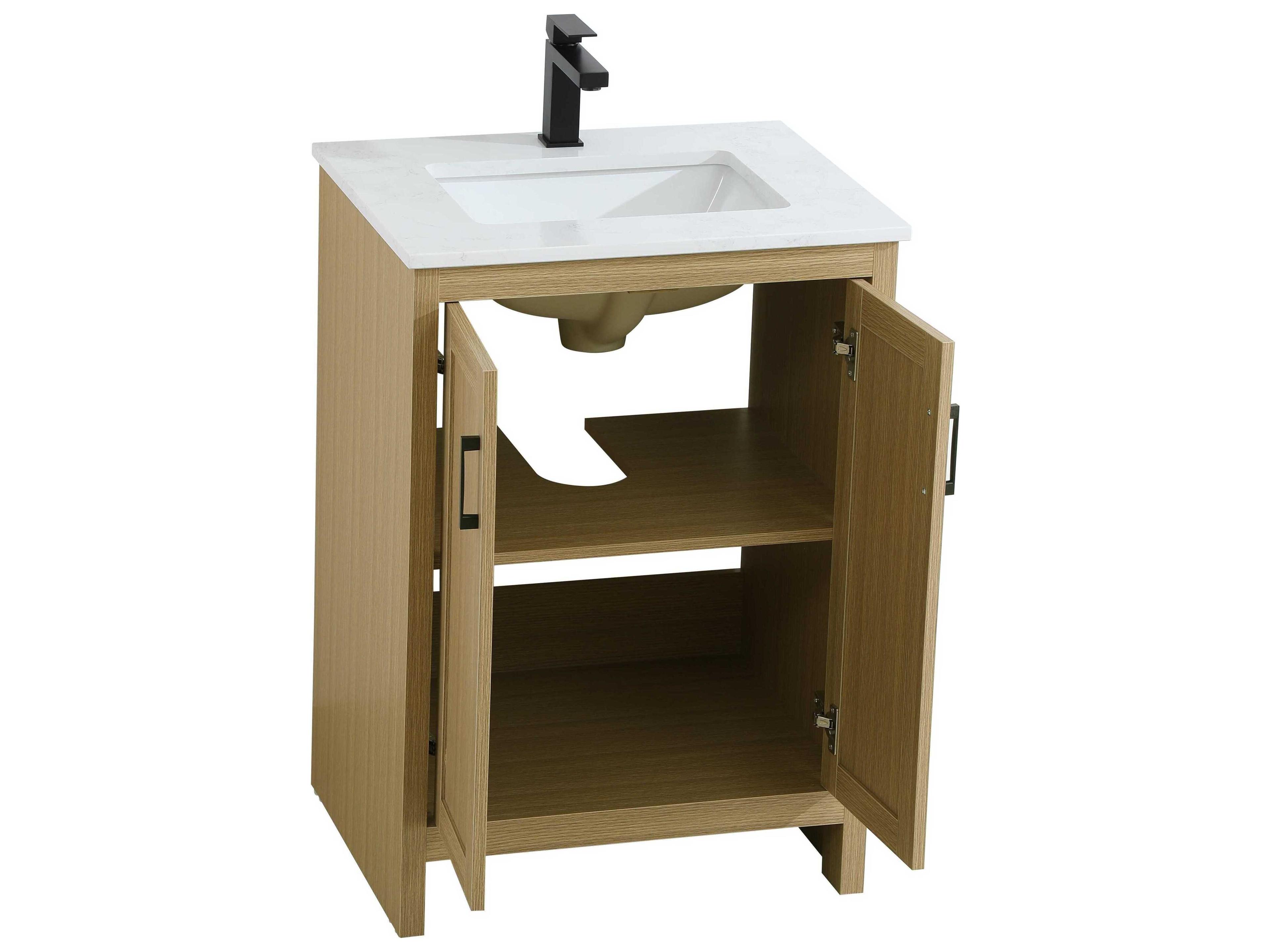 Elegant Lighting Finnley Honey Brown 24" Vanity