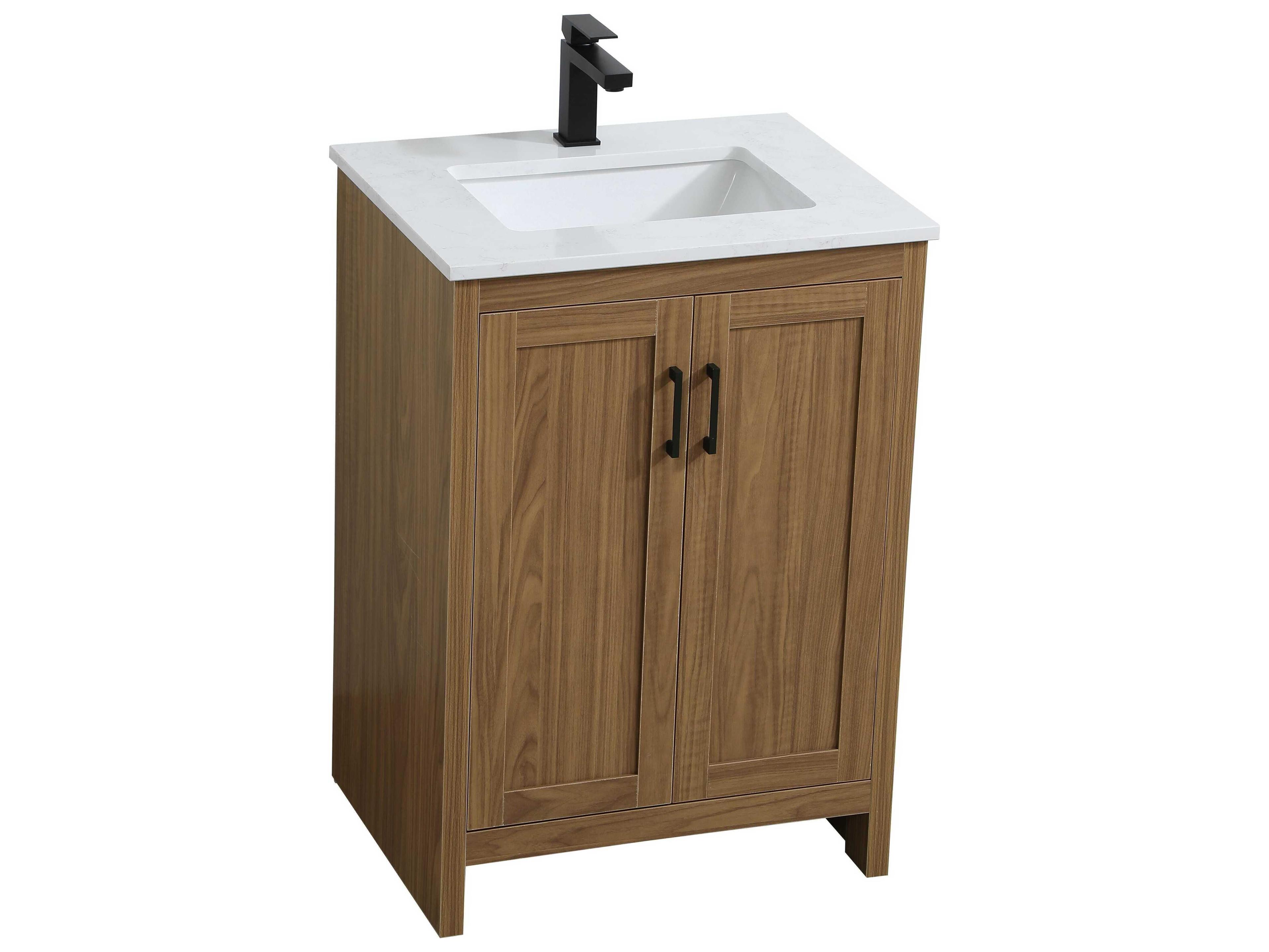 Elegant Lighting Finnley Walnut Brown 24" Vanity