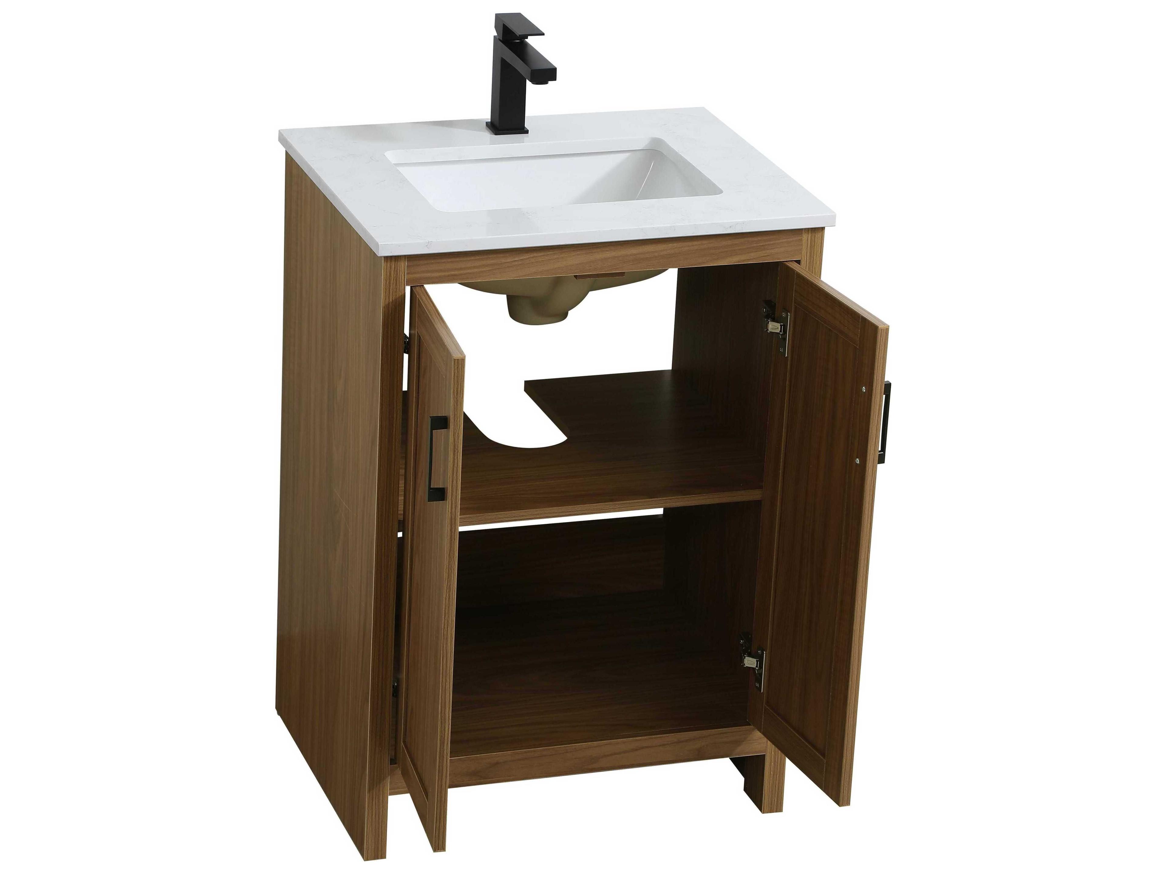 Elegant Lighting Finnley Walnut Brown 24" Vanity