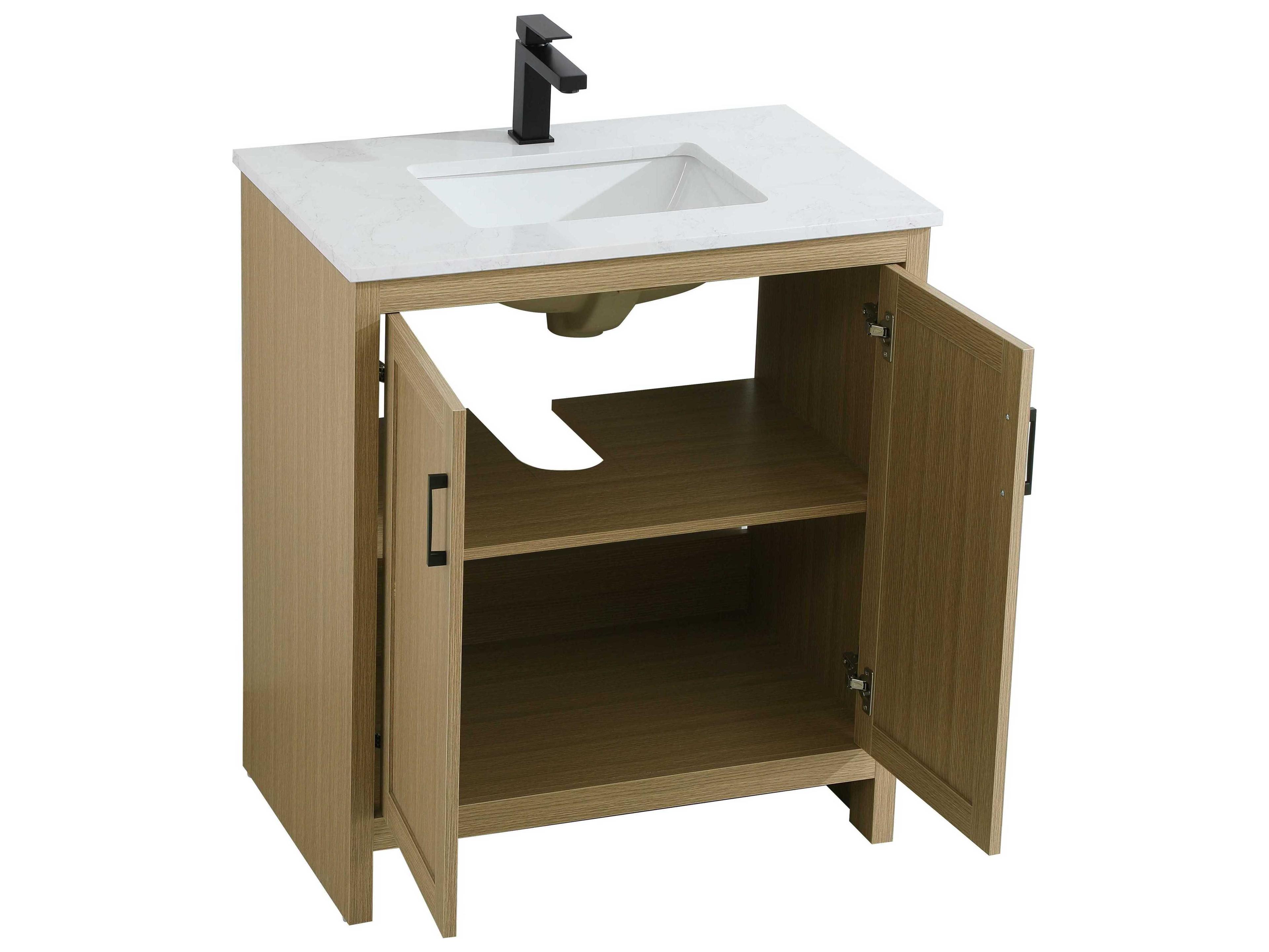 Elegant Lighting Finnley Honey Brown 30" Vanity