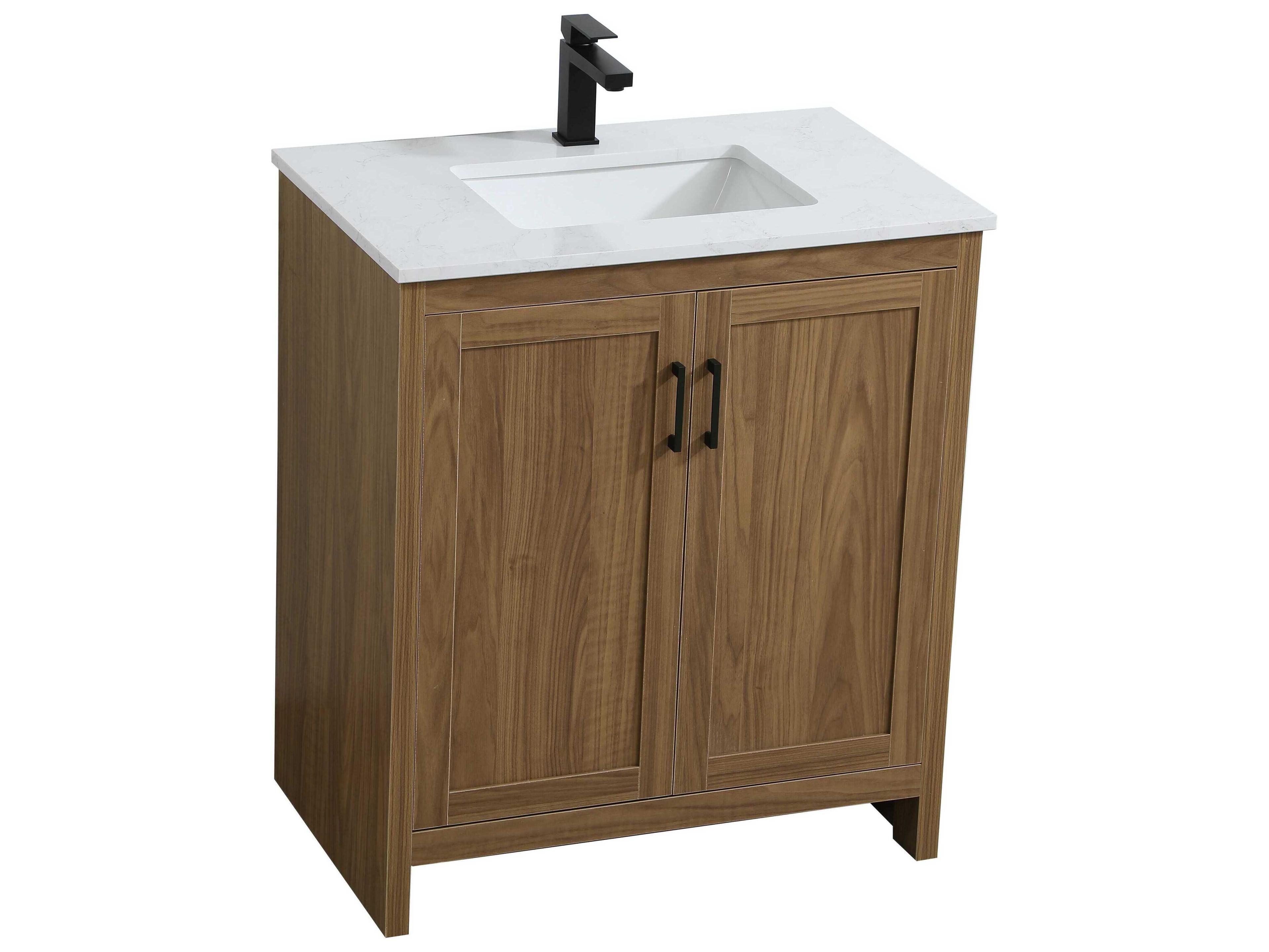 Elegant Lighting Finnley Walnut Brown 30" Vanity