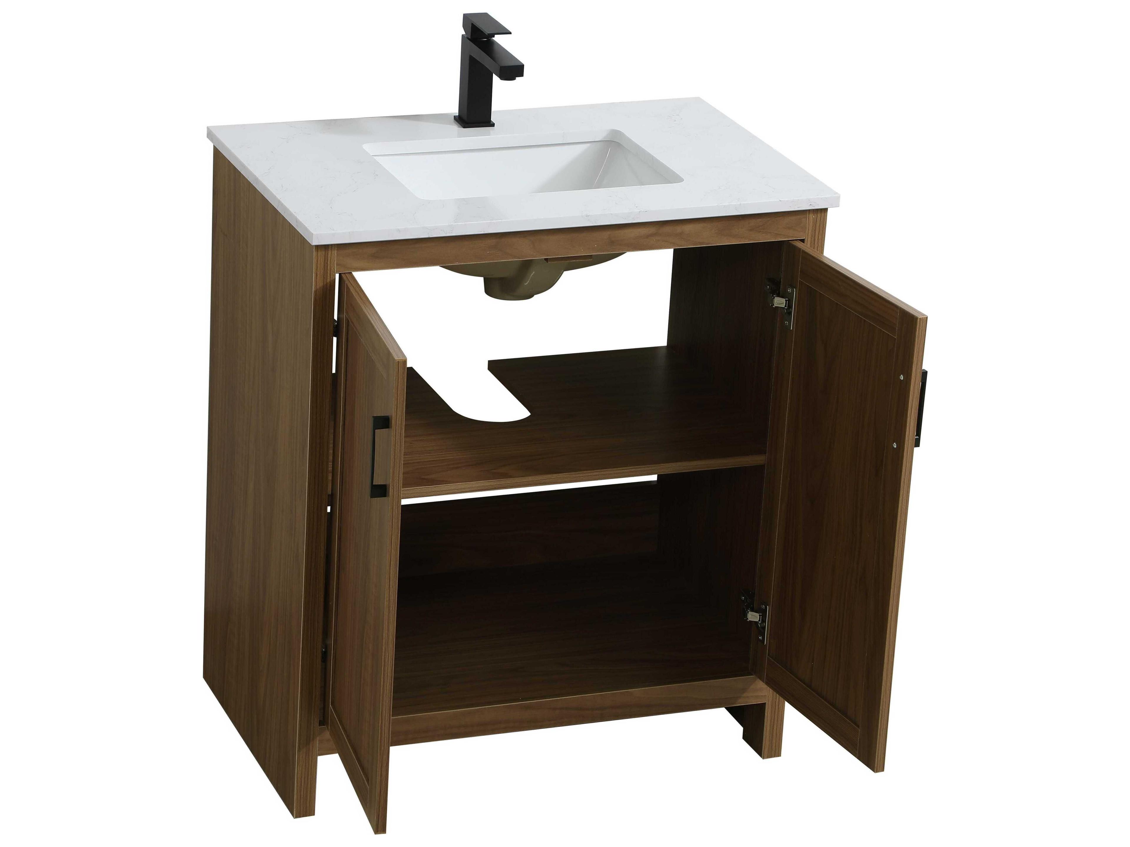 Elegant Lighting Finnley Walnut Brown 30" Vanity