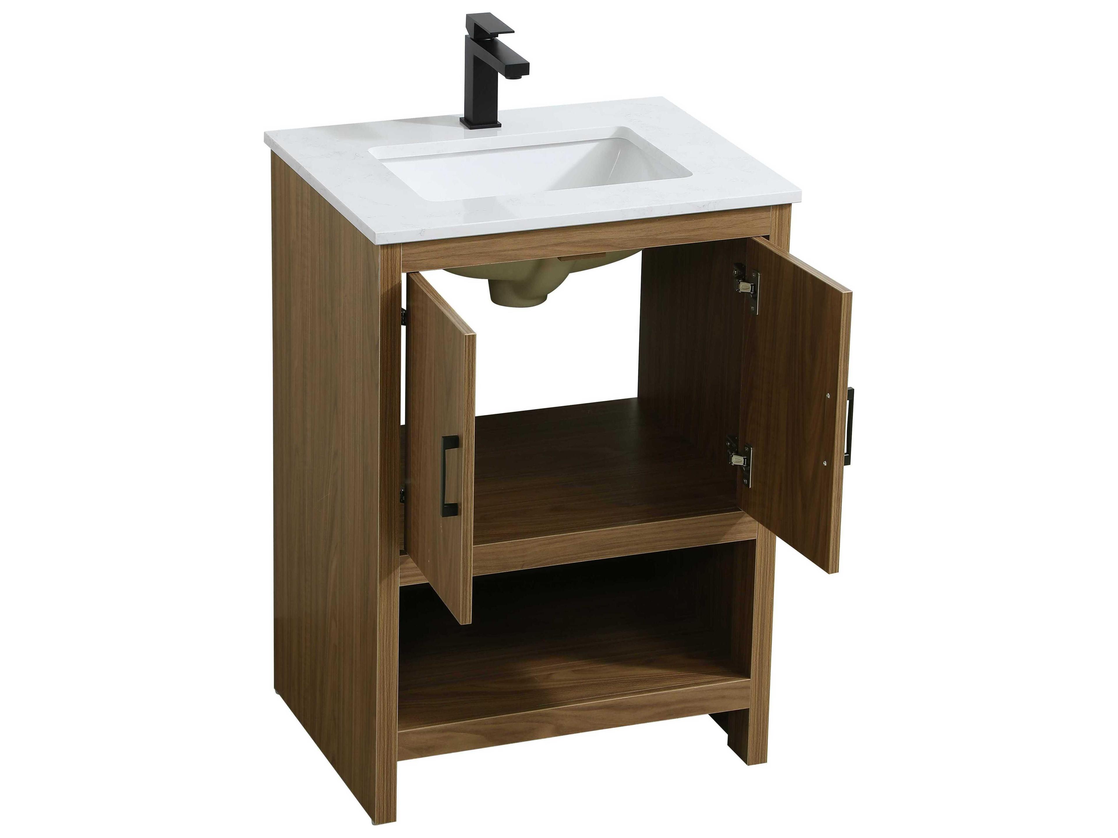 Elegant Lighting Ira Walnut Brown 24" Vanity