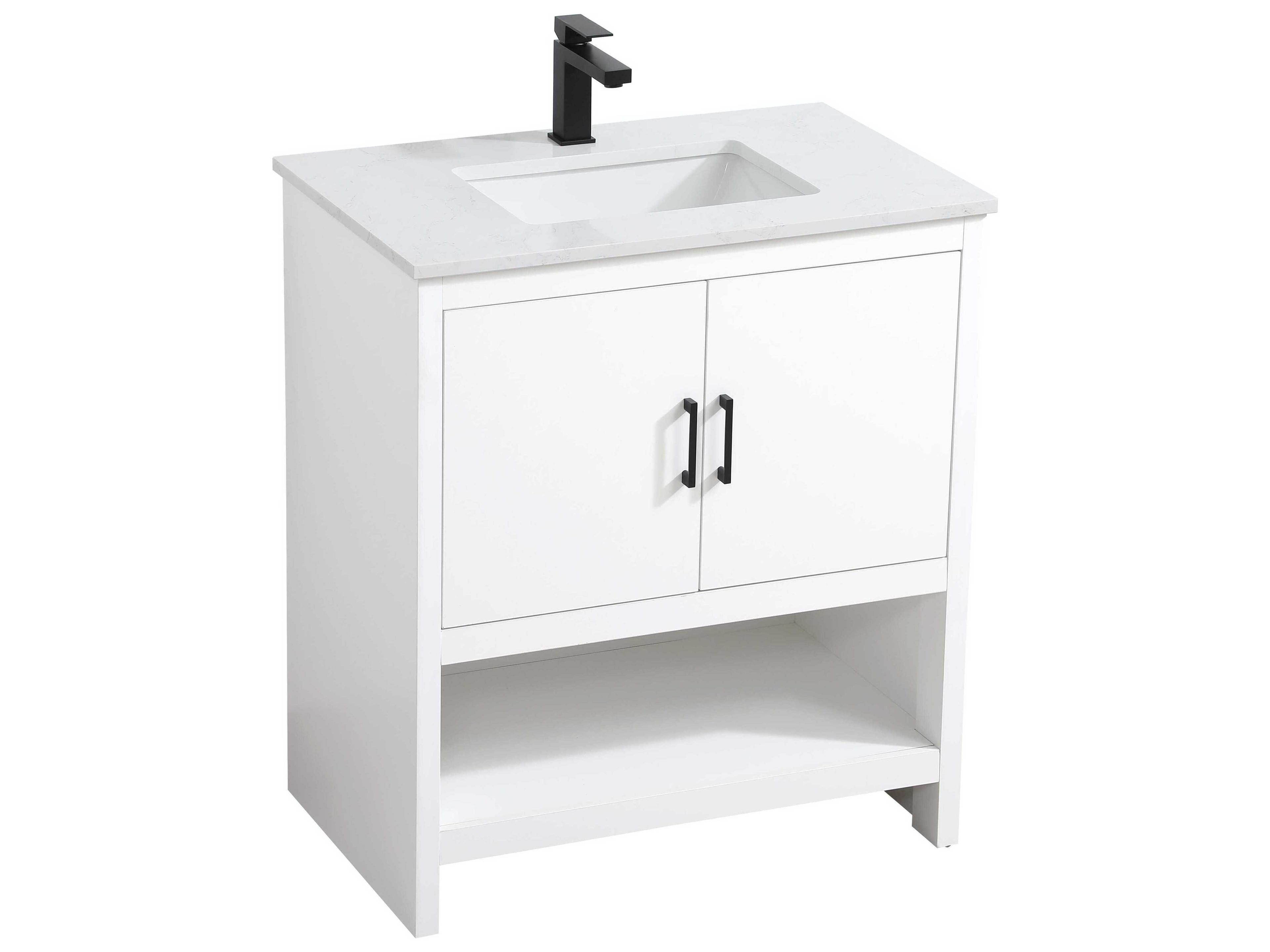 Elegant Lighting Ira White 30" Vanity