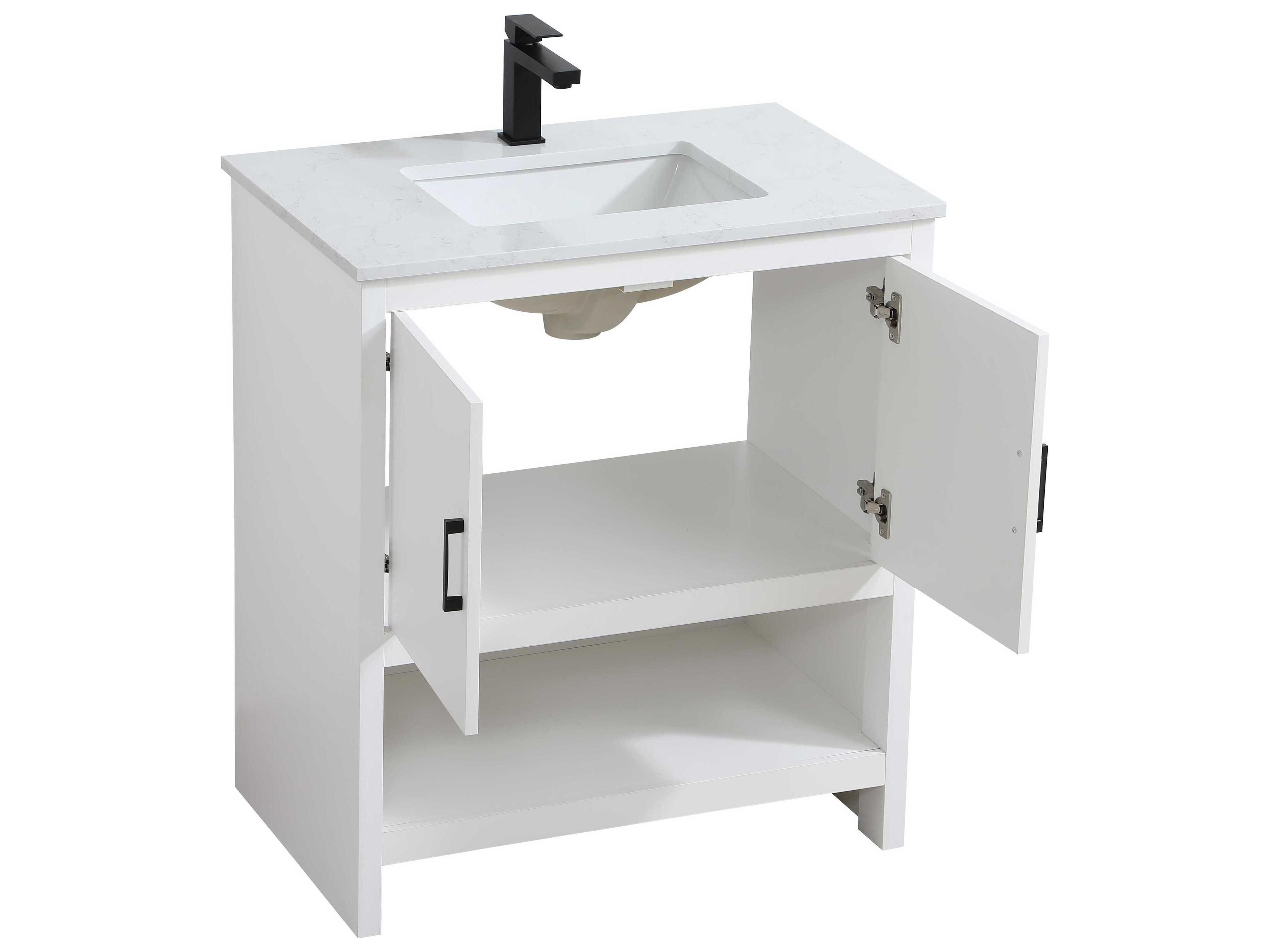 Elegant Lighting Ira White 30" Vanity