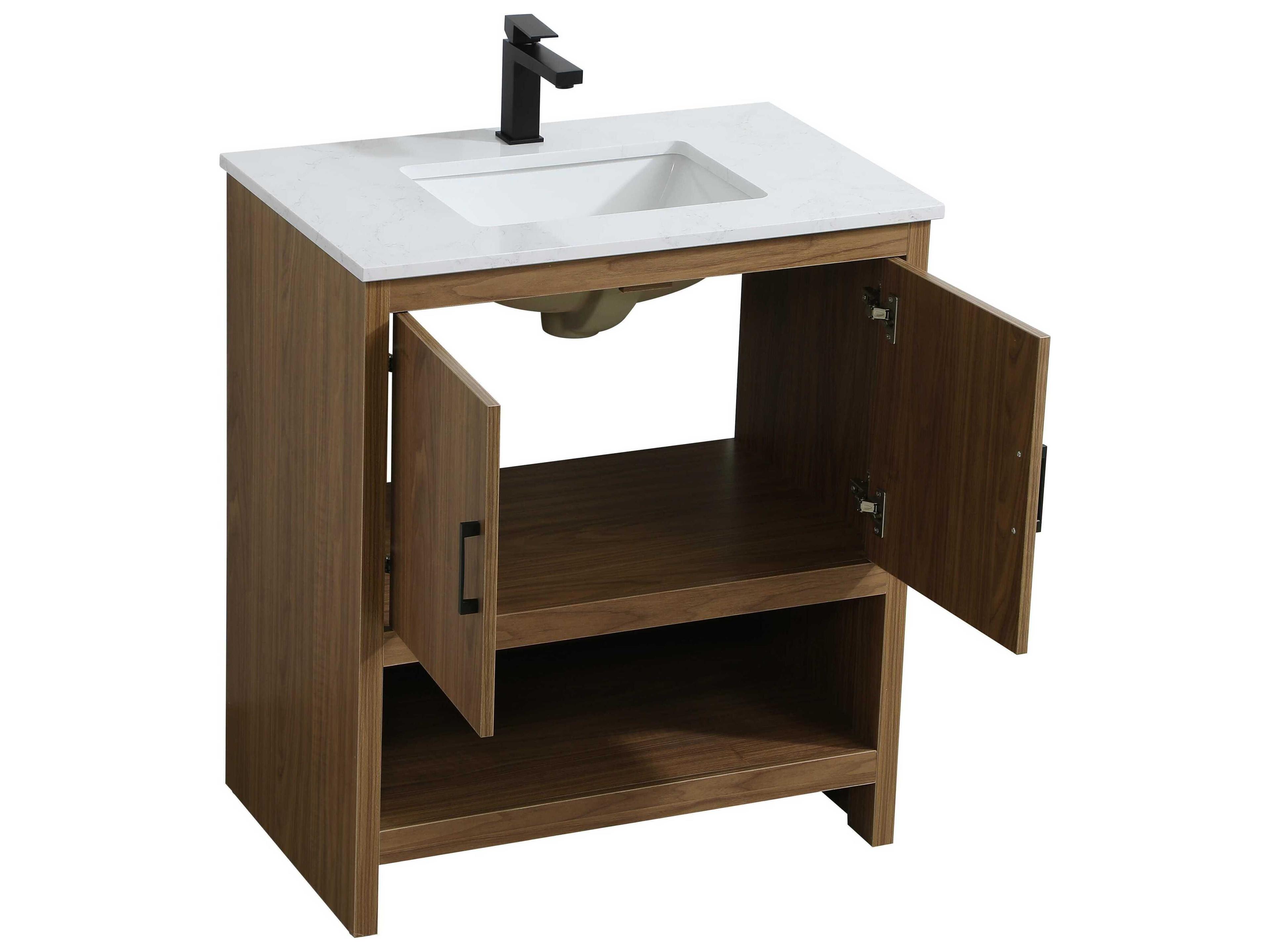 Elegant Lighting Ira Walnut Brown 30" Vanity