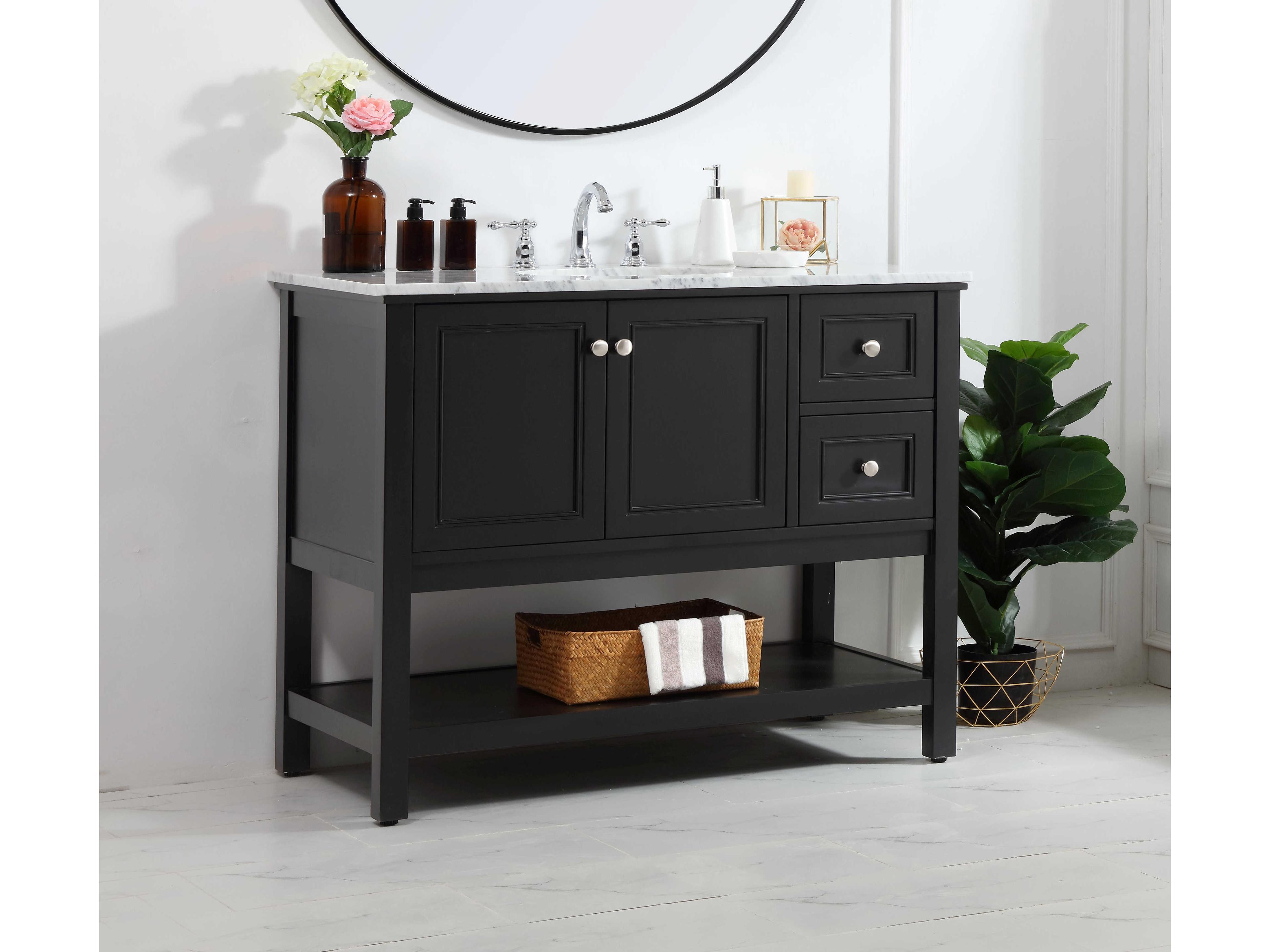 Elegant Lighting Metropolis Black 42" Vanity