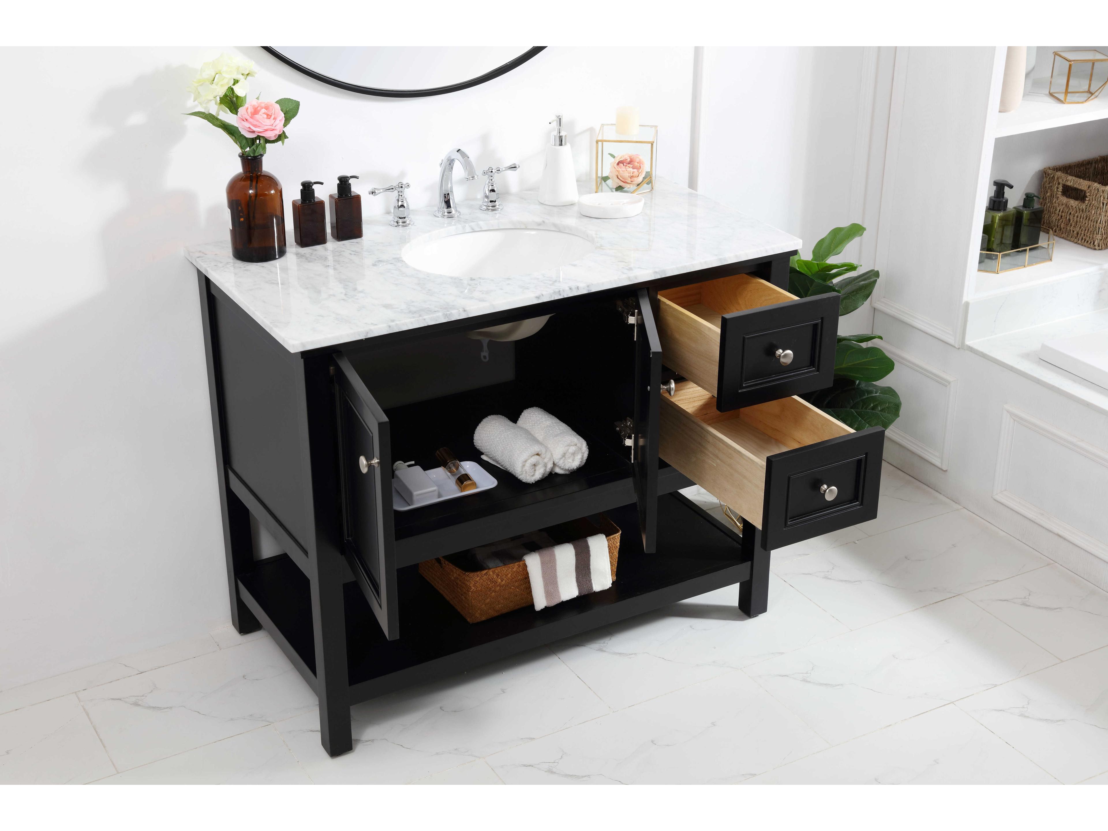 Elegant Lighting Metropolis Black 42" Vanity