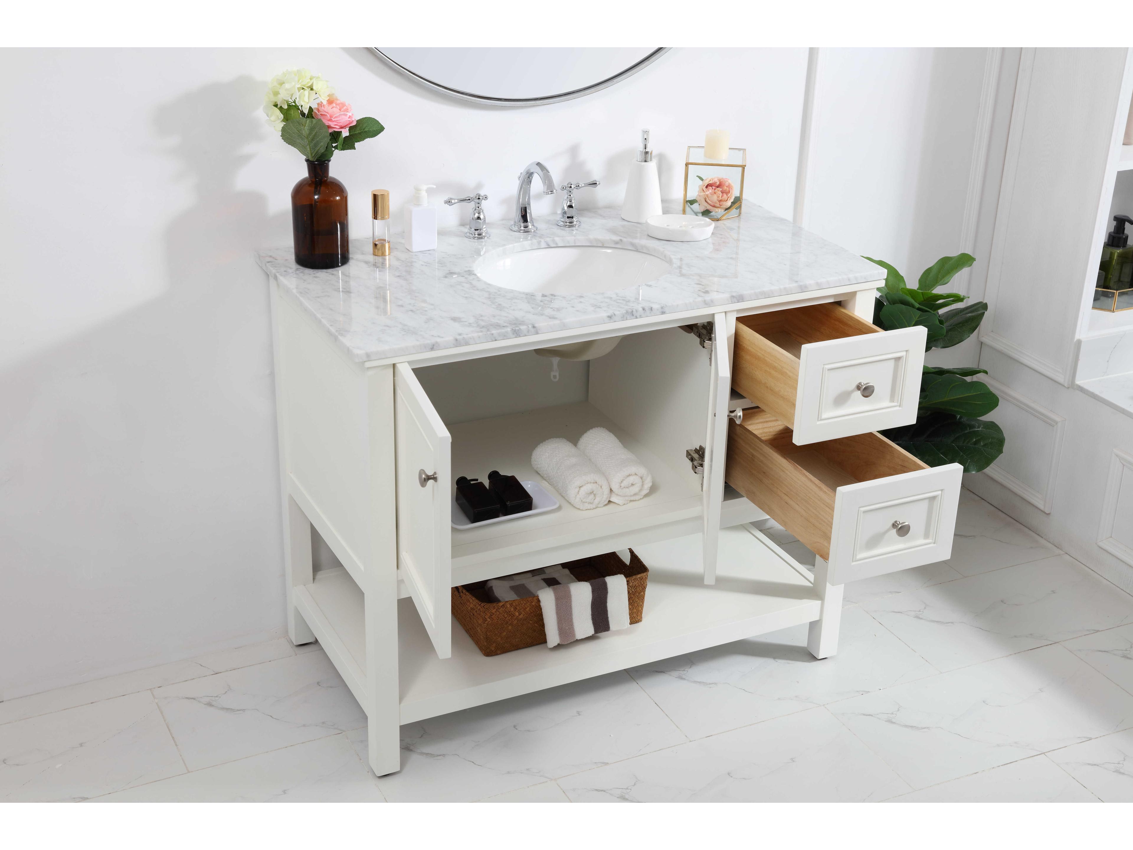 Elegant Lighting Metropolis White 42" Vanity