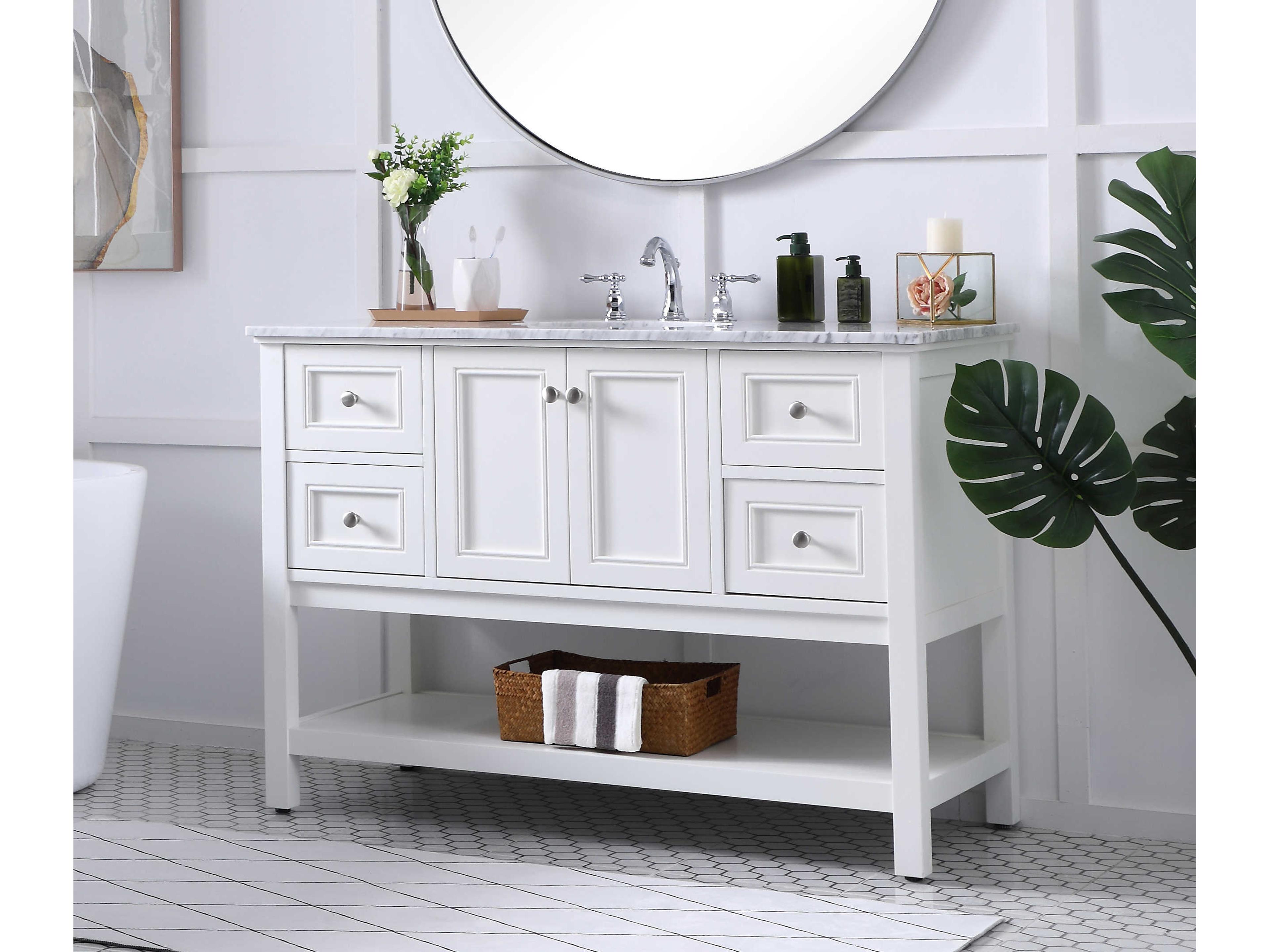 Elegant Lighting Metropolis White 48" Vanity