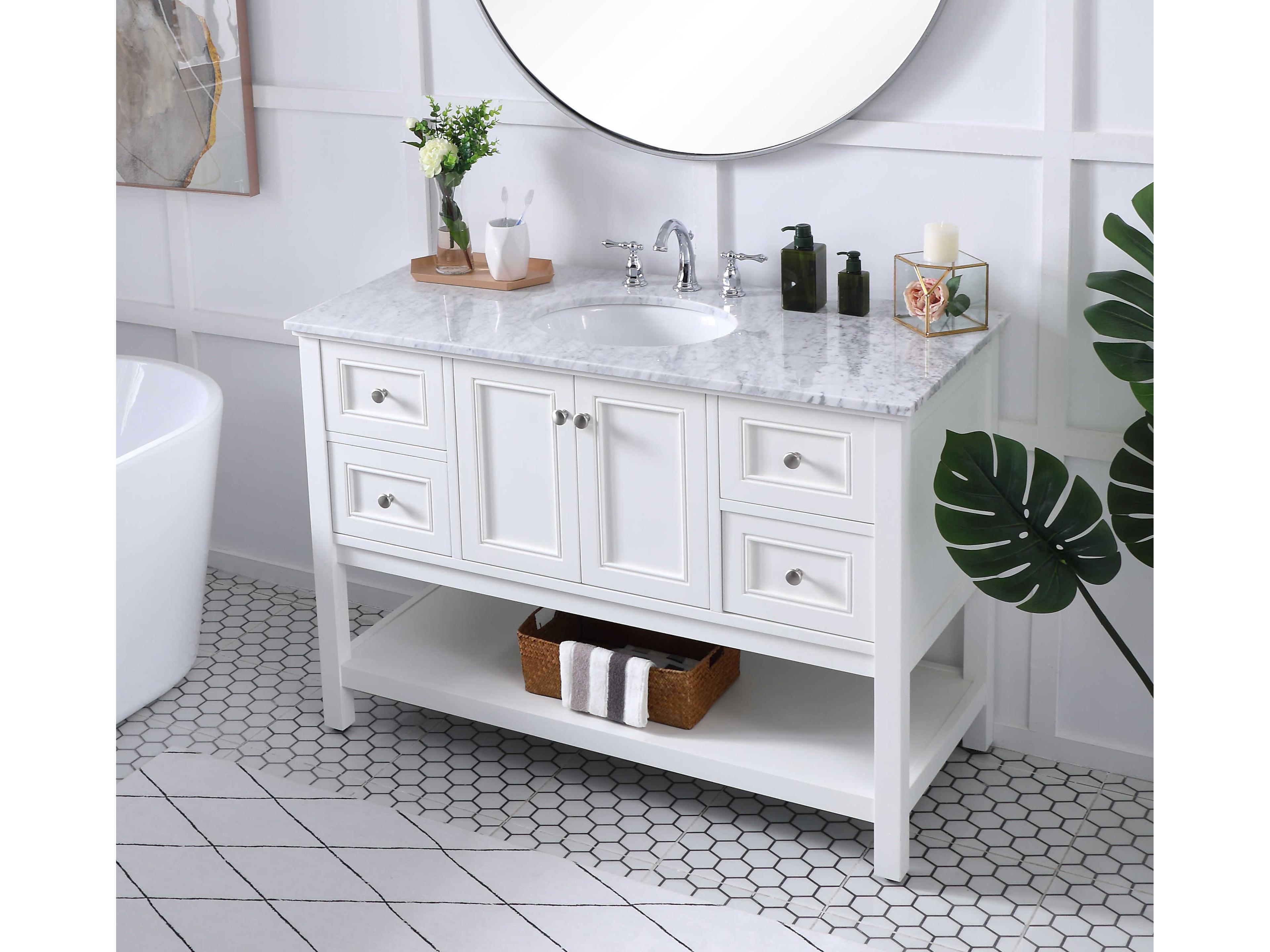 Elegant Lighting Metropolis White 48" Vanity