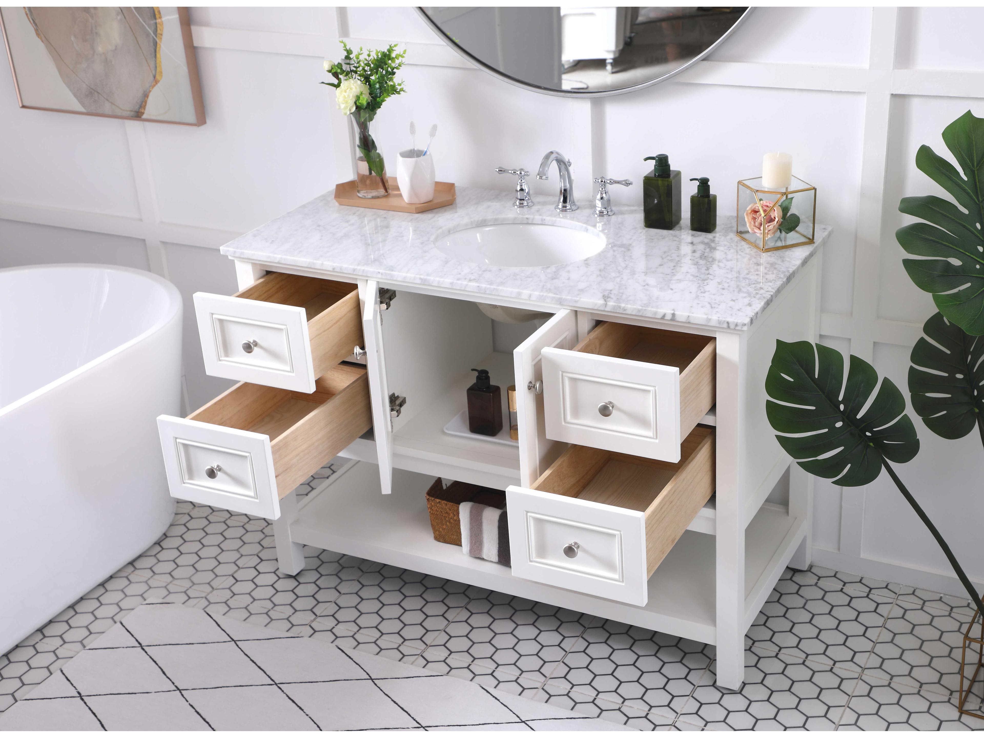 Elegant Lighting Metropolis White 48" Vanity