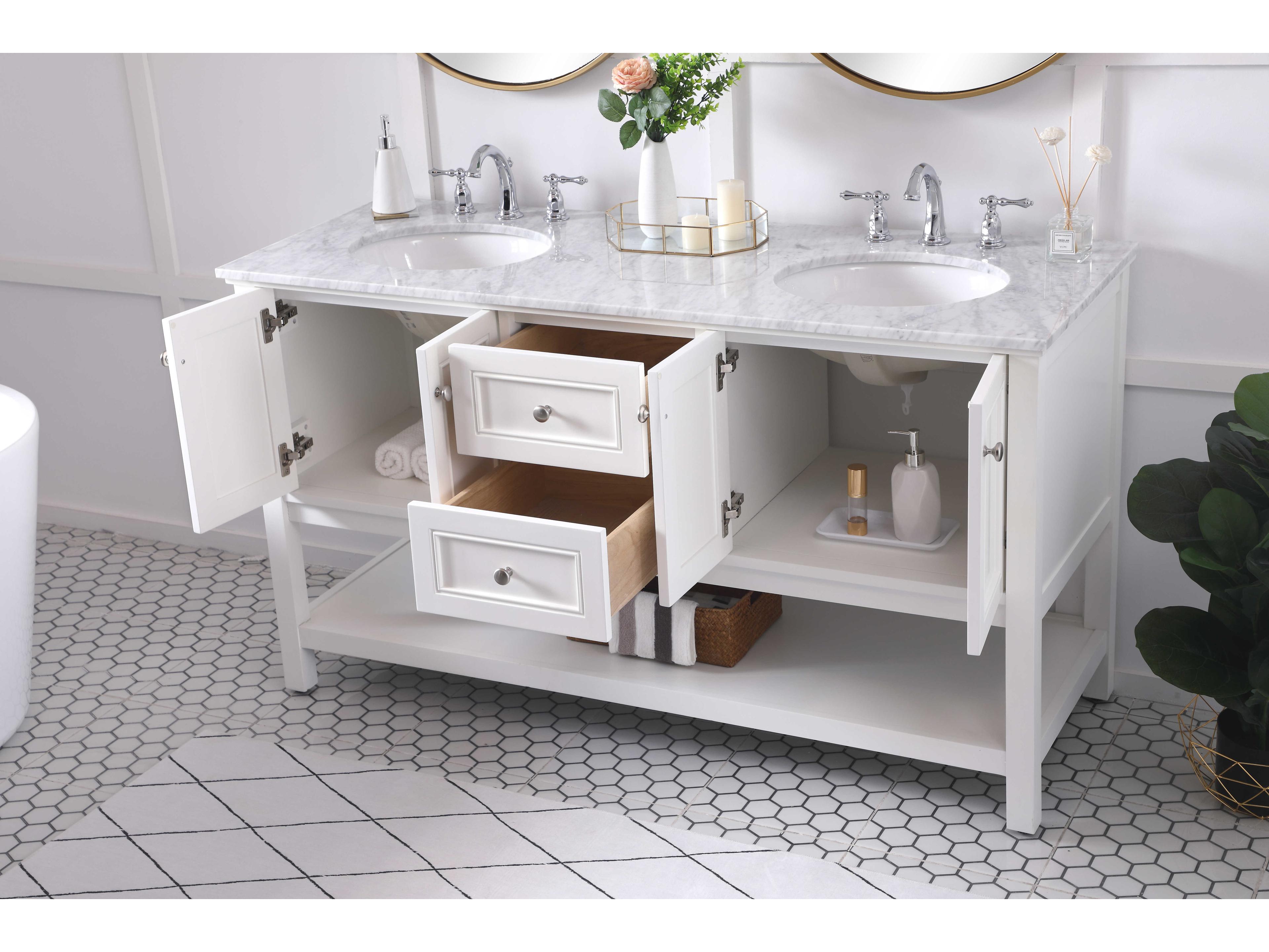 Elegant Lighting Metropolis White 60" Vanity